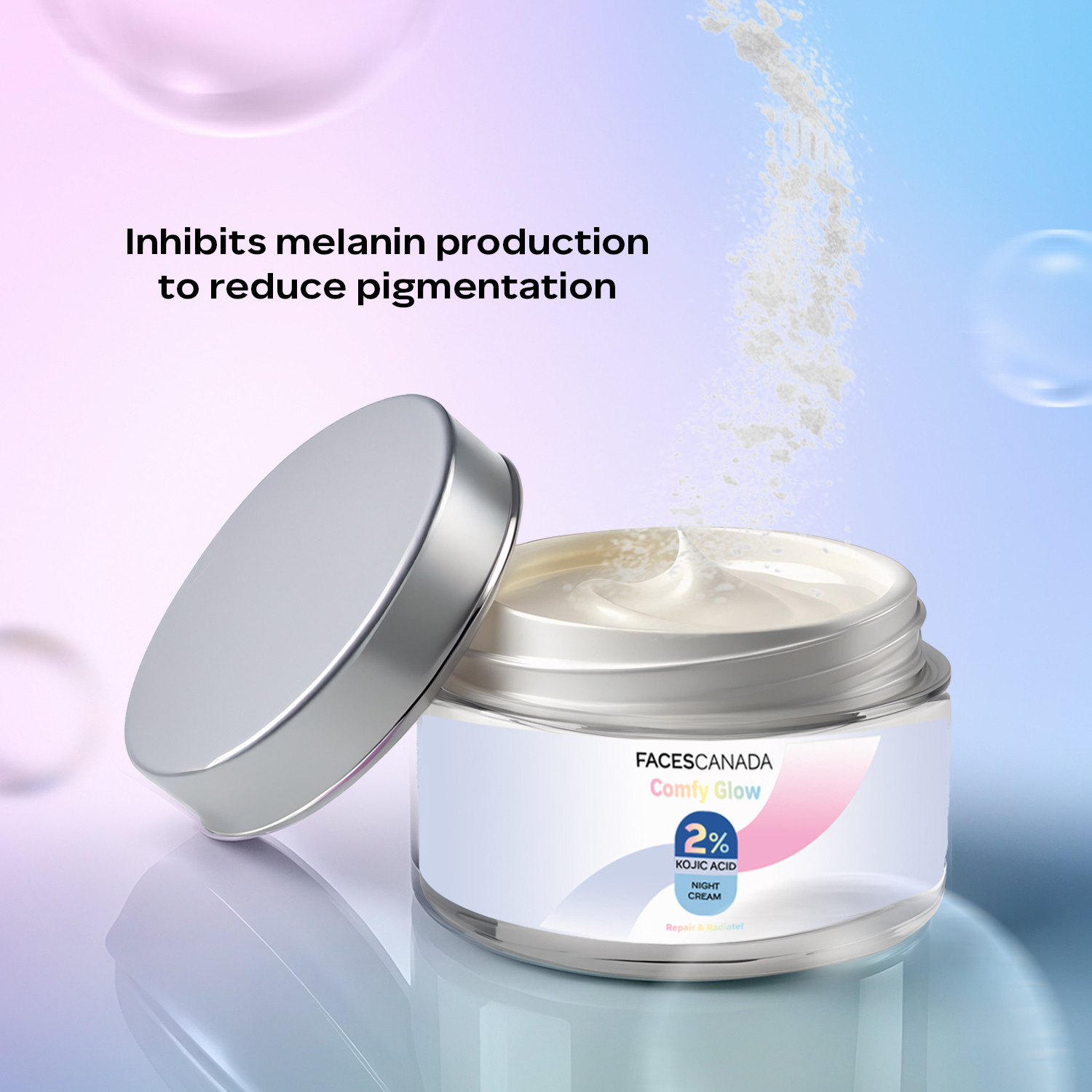Image of FACES CANADA Comfy Glow 2% Kojic Acid Night Cream | Brightens Skin | Fades Dark Spots