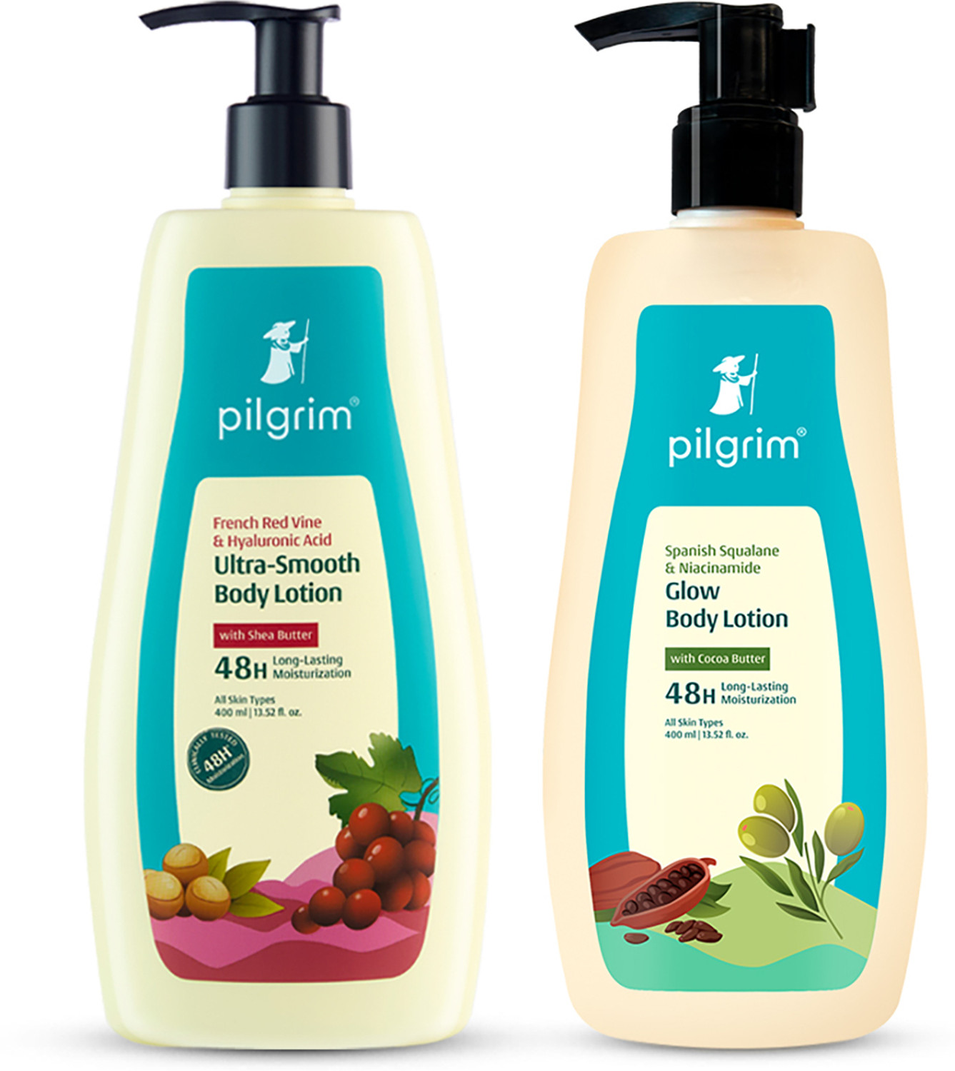 Image of Pilgrim Ultra Smooth & Body Lotion 48H Long-Lasting Moisturization Combo