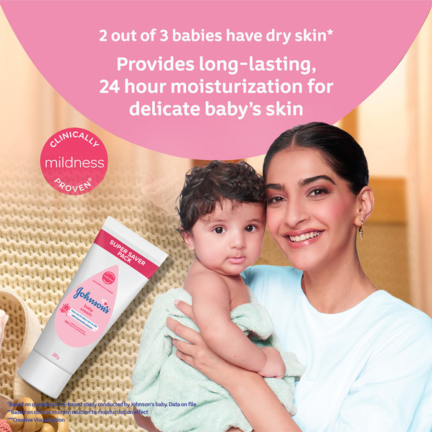 Image of JOHNSON'S Baby Cream, protects from dryness, pH Balanced, paraben-free,� Pack of 2