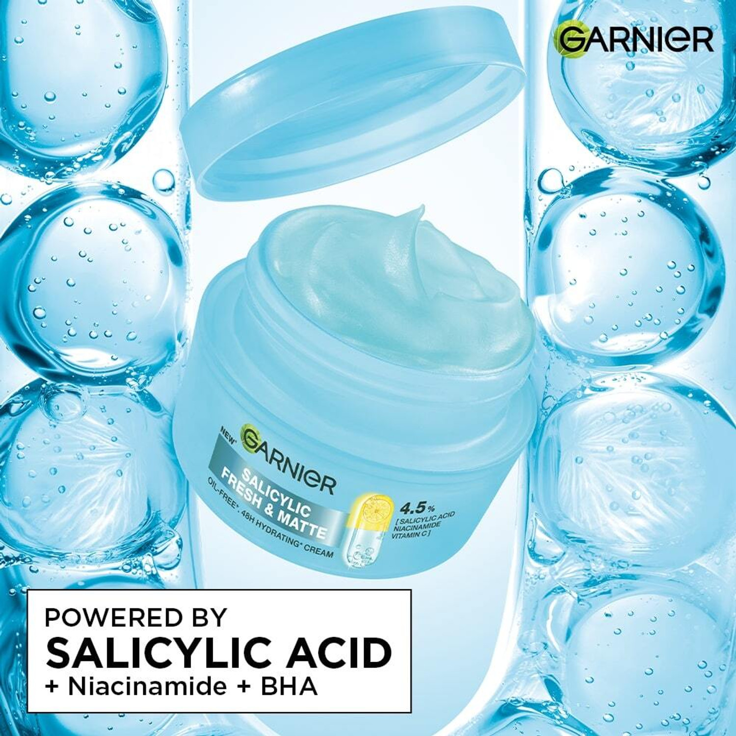 Image of GARNIER Fresh & Matte Salicylic Acid Sorbet Moisturizer For Hydrated & Oil-Free Skin