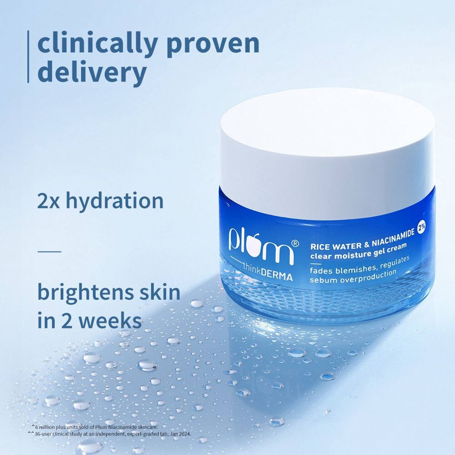 Plum 2% Niacinamide & Rice Water Face Moisturizer 50g - Image 2