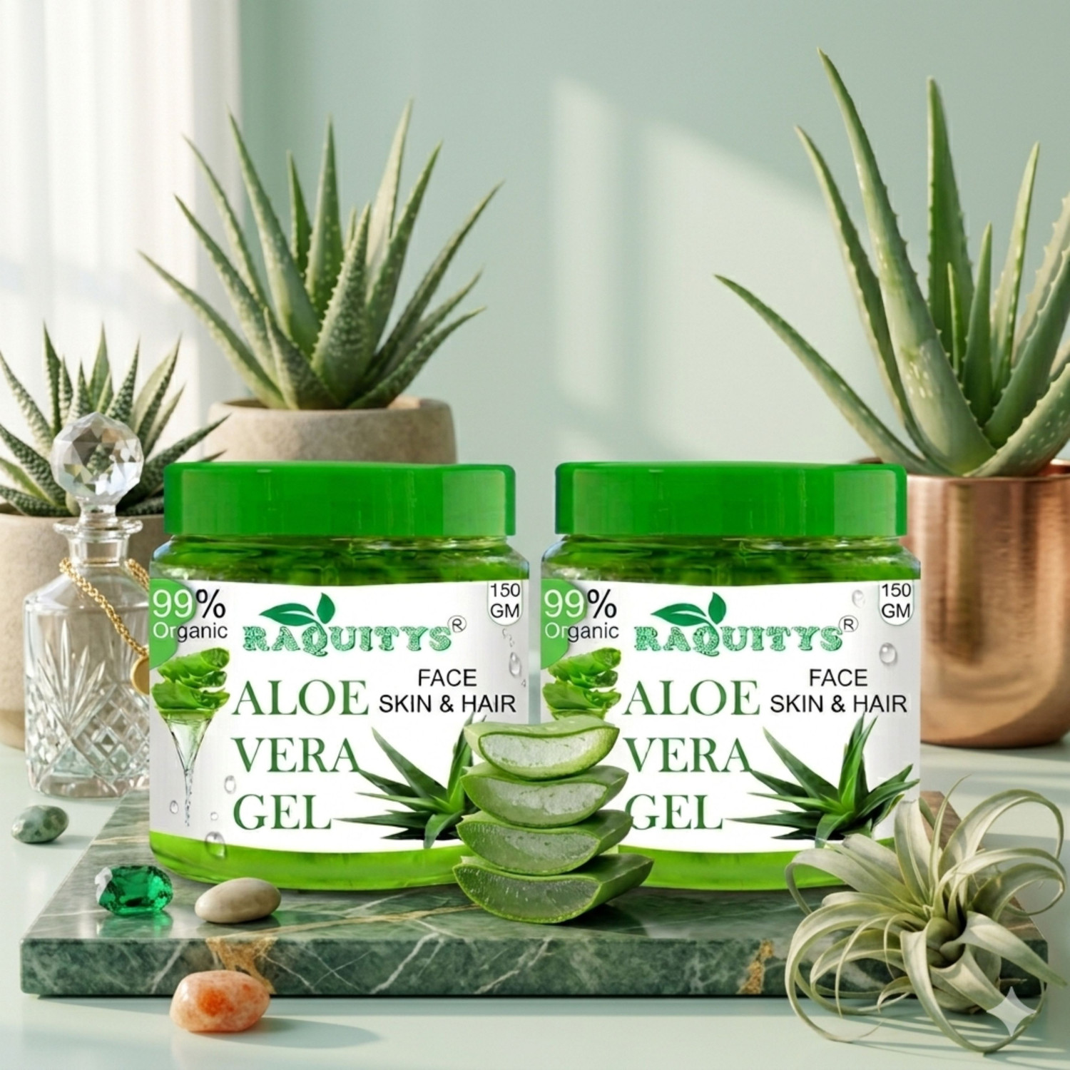 Image of RAQUITYS Pure Aloevera Gel for Moisturize Skin & Younger Looking (300 ml)