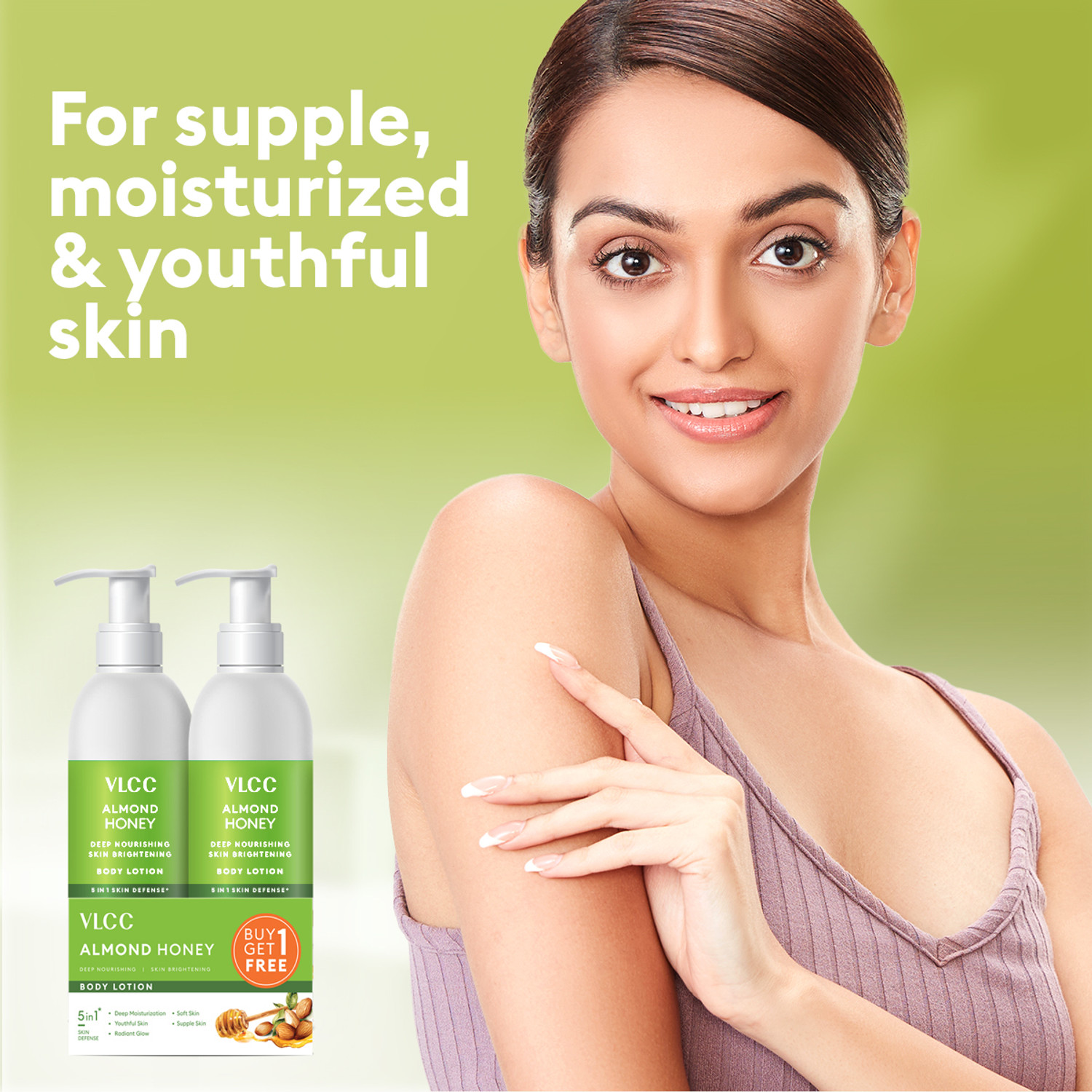 Image of VLCC Almond Honey Nourishing & Brightening Body Lotion Buy One Get One