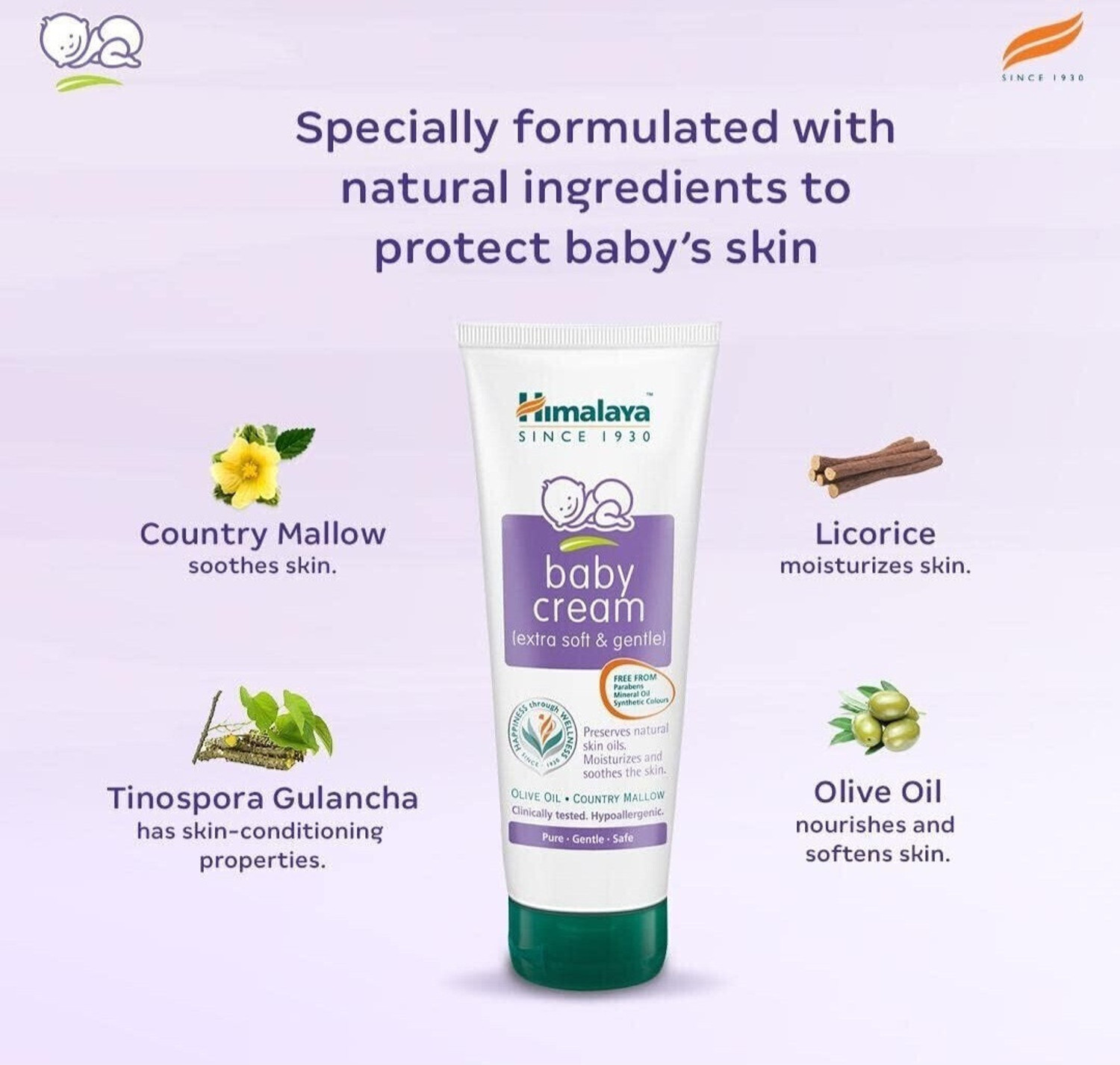 Image of HIMALAYA Baby Cream With Extra Soft Moisturization, Contains Olive OIl &B Country Mallow