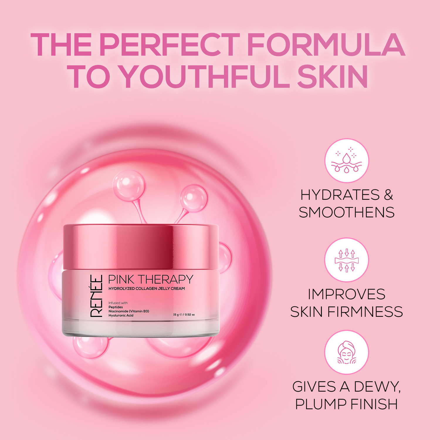 Image of Renee Pink Therapy Hydrolyzed Collagen Overnight Sleeping Jelly Mask, Plumps Skin