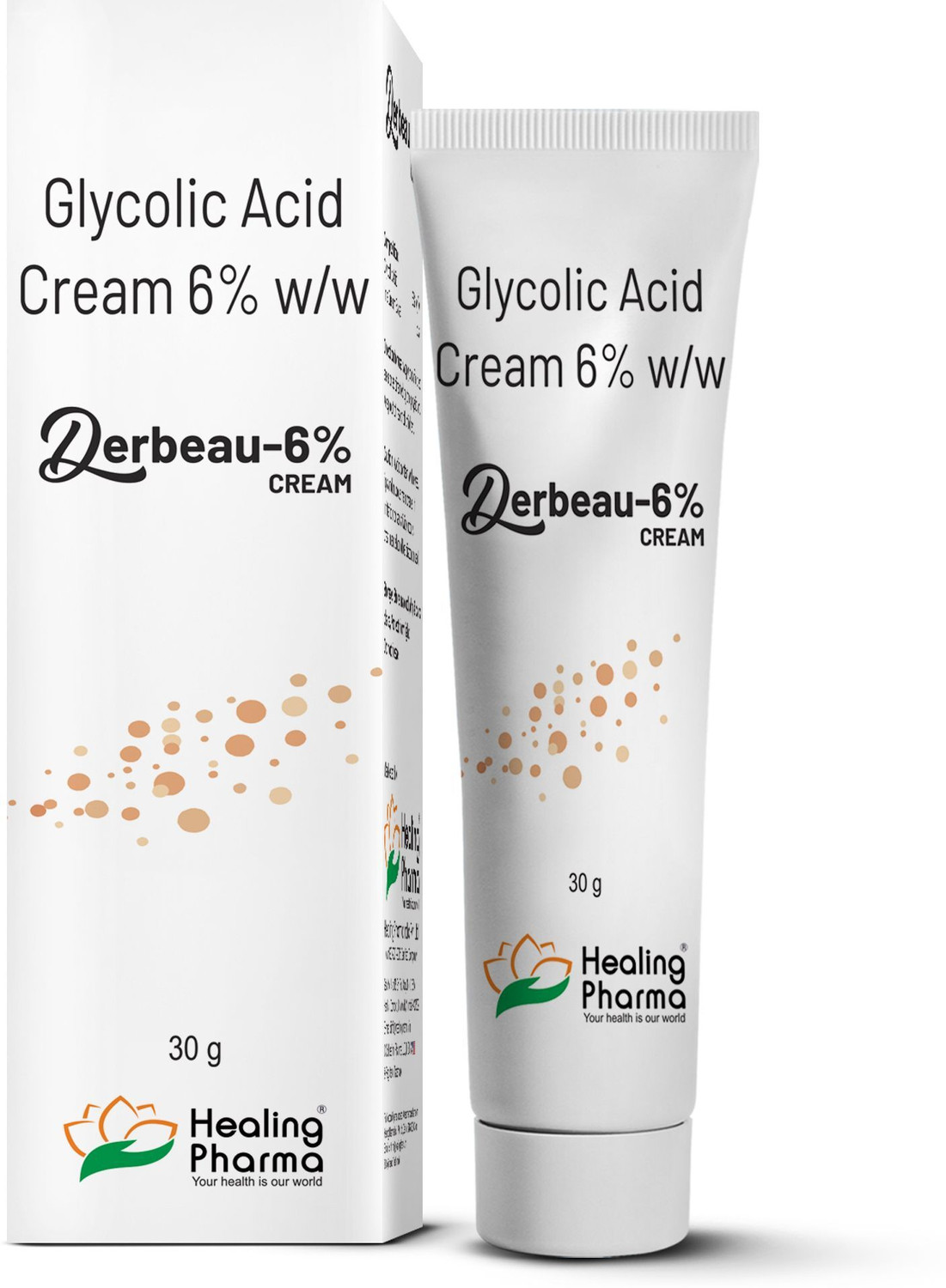 Image of healing pharma Derbeau Glycolic Acid Cream 6% W /W