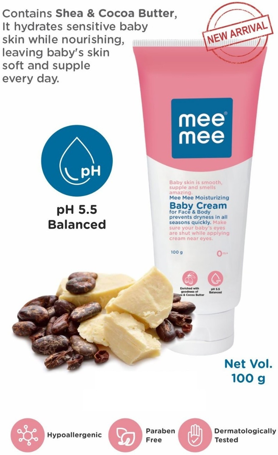 Image of MeeMee Moisturizing Baby Cream For Face & Body (100 g)