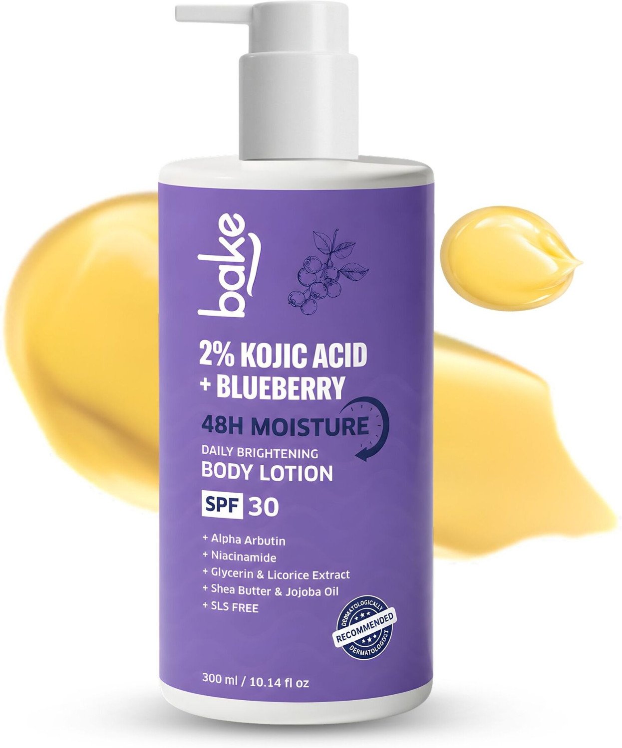Image of BAKE 2% Kojic Acid Body Lotion SPF 30 For Dark Spots, Pigmentation & Tan Removal
