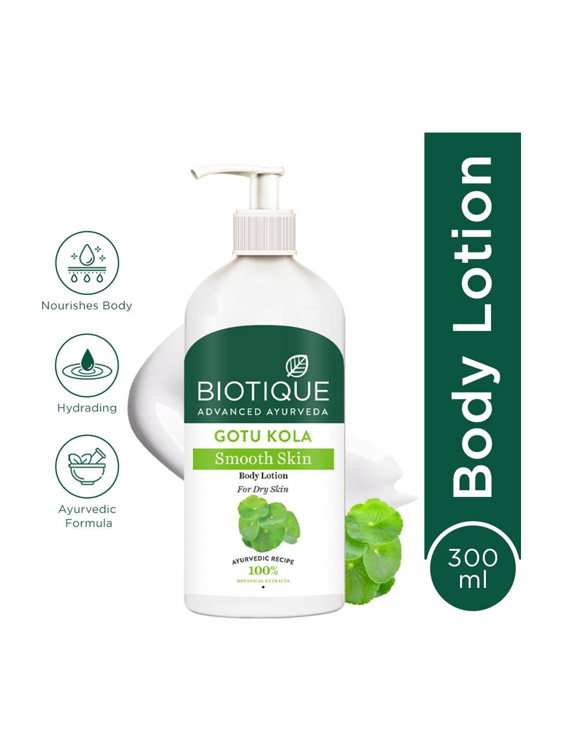 BIOTIQUE Gotu Kola Smooth Skin Body Lotion | For Dry Skin | 24H Deep Moisture