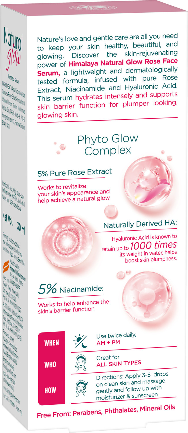 Image of HIMALAYA Natural Glow Rose Face Serum with 5% Niacinamide and 5% Rose Extracts