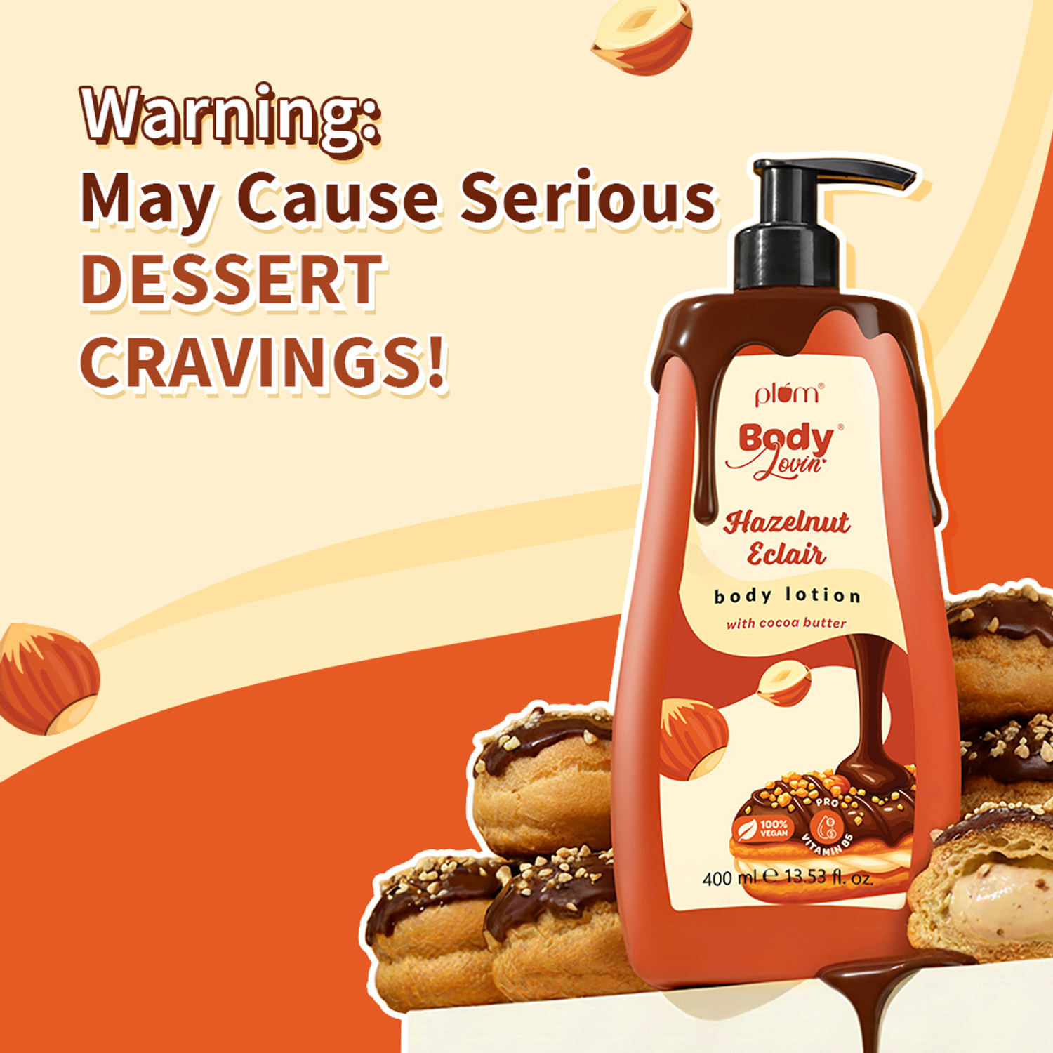 Image of Plum BodyLovin' Intensely Moisturising & Lightweight Body Lotion Duo | Hazelnut & Vanilla Scents 800 ML