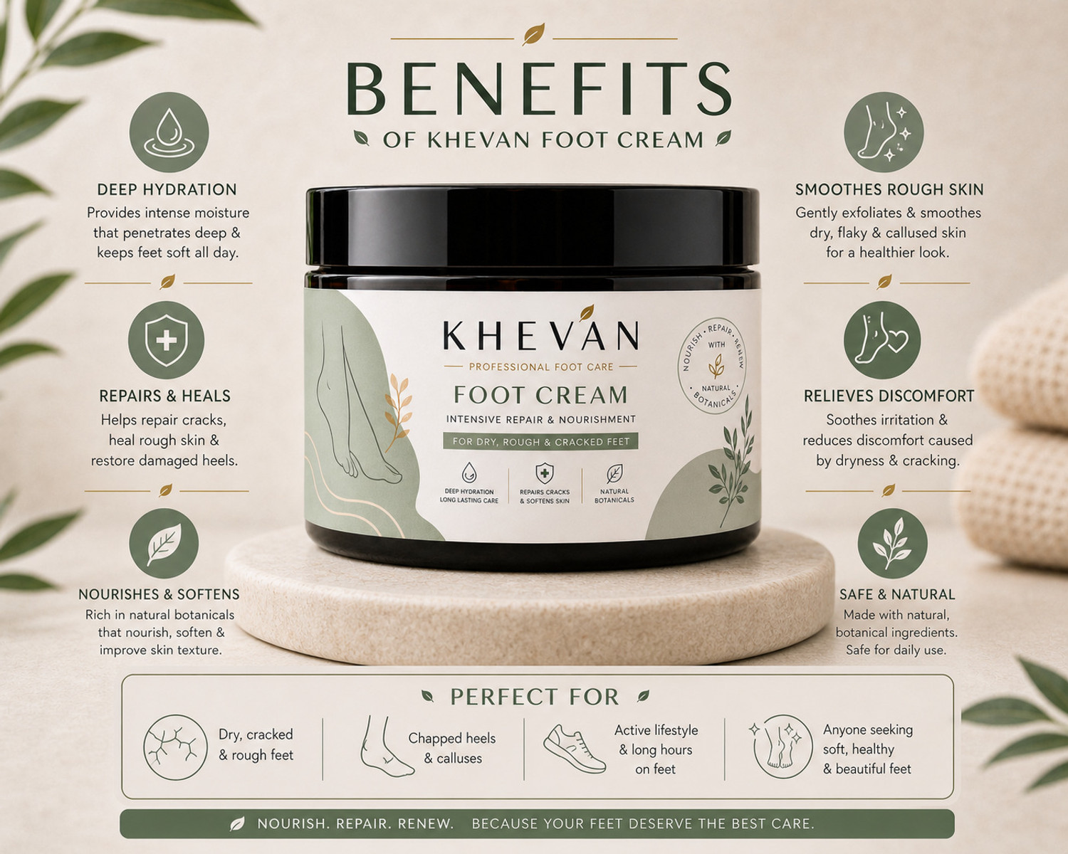 Image of Khevan Crack Heel Repair Cream | Removes Dry Skin | Deep Hydration Foot Care woman
