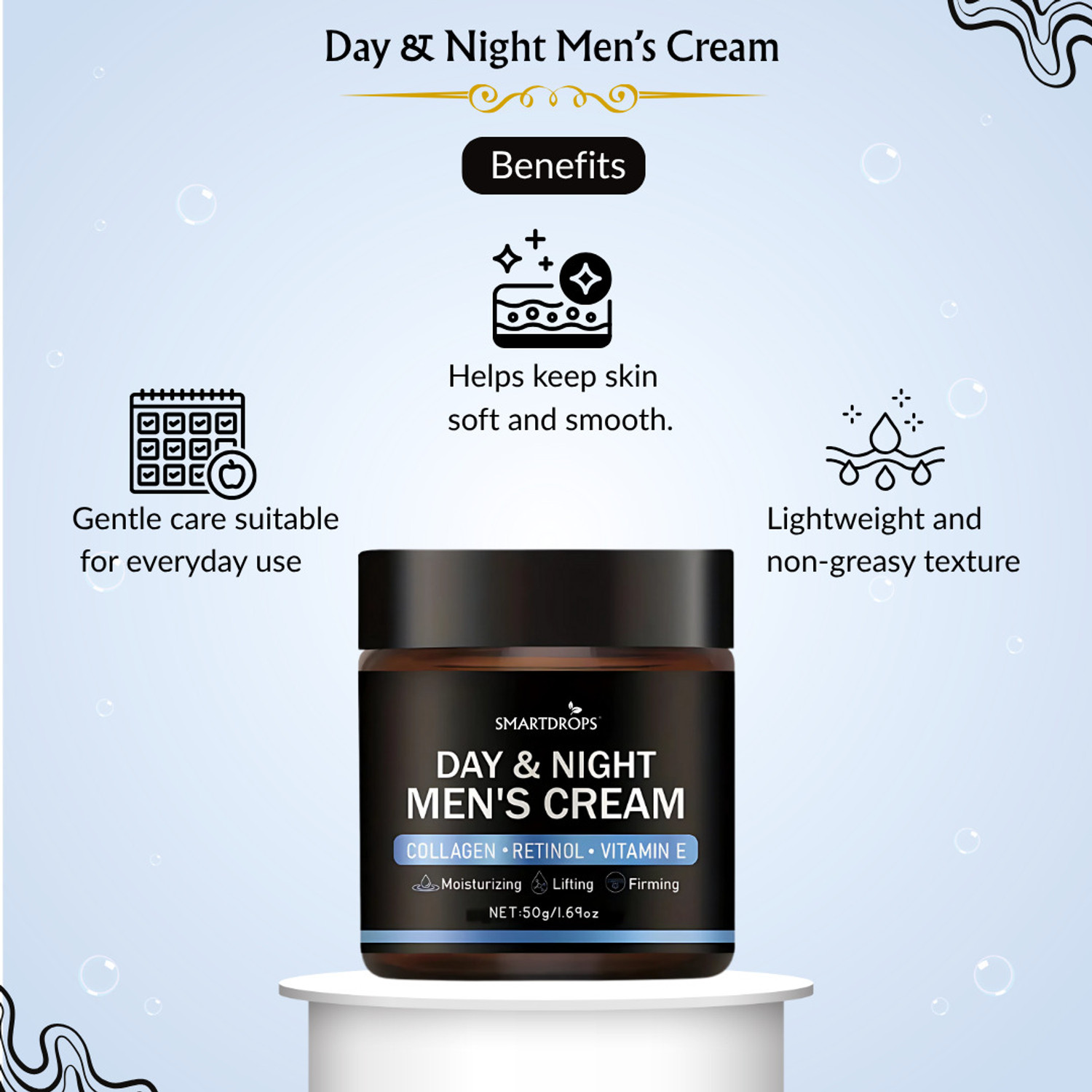 Image of smartdrops Men Face Glowing Cream for Brightening, Anti-Acne & Pimple Control Cream (150 g)