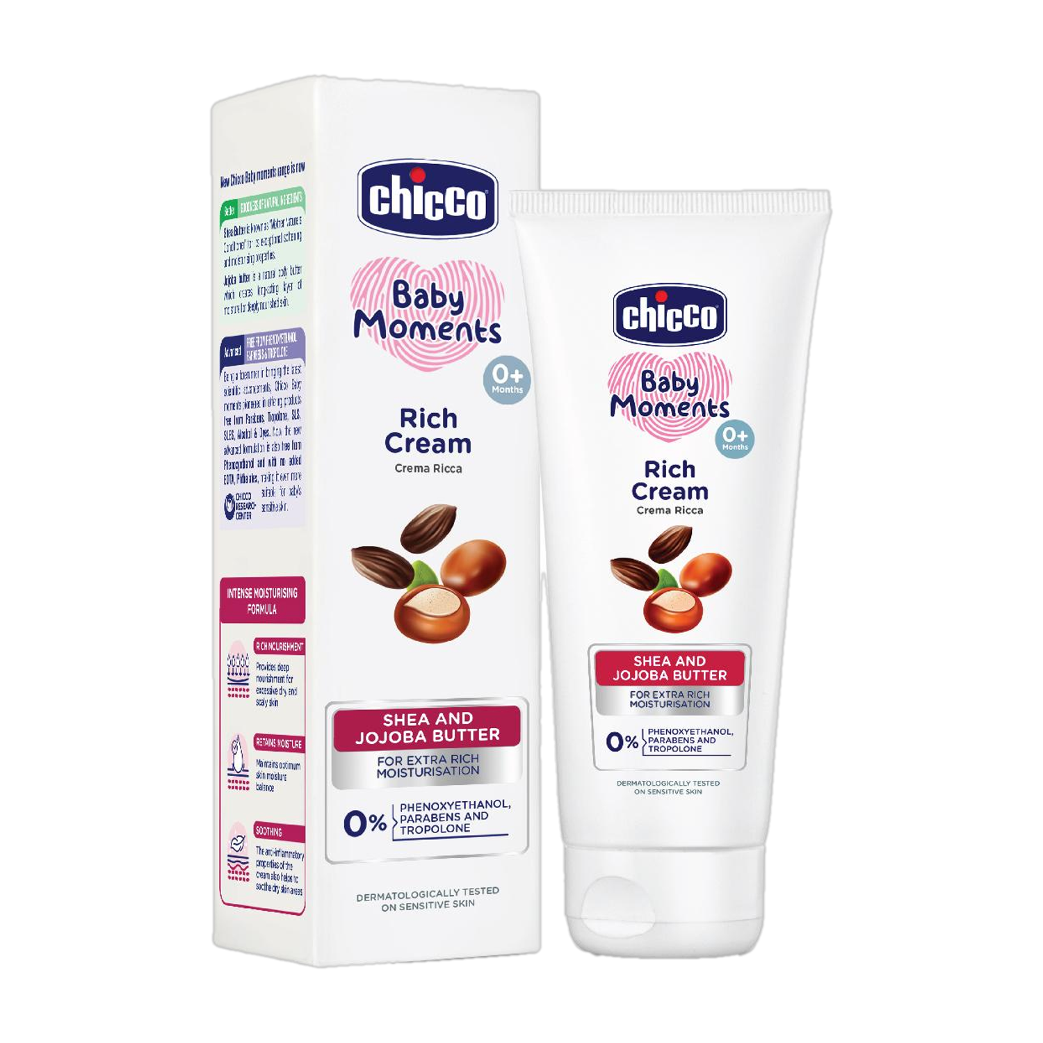 Image of Chicco Baby Rich Cream, Paraben, SLS & Phenoxyethanol Free, 0M+