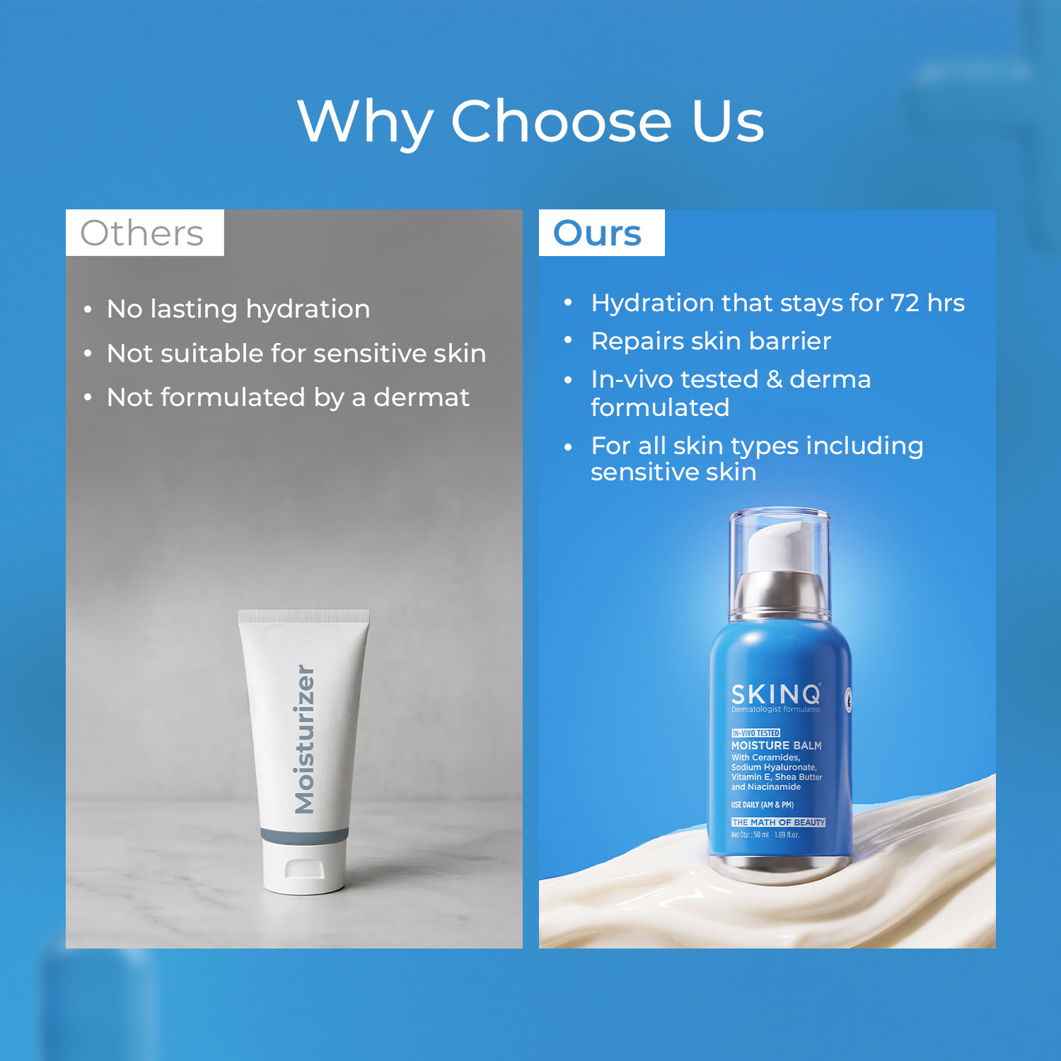Image of SKINQ Face Moisturizer with Vit E, Hyaluronic Acid & Ceramides | Moisture Balm