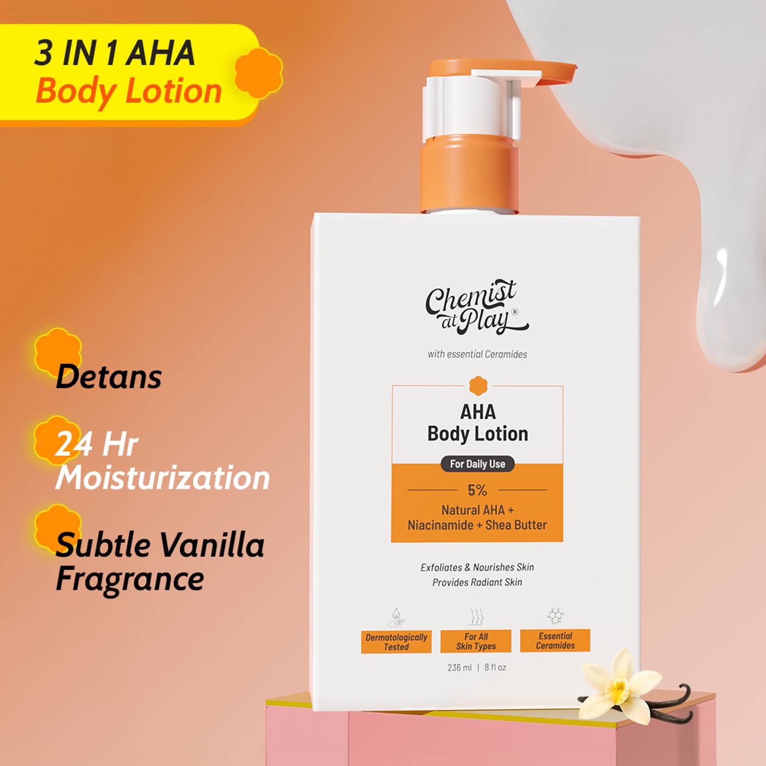 Chemist at Play AHA Body Lotion with Niacinamide, Shea Butter | Moisturizer For All Skin Types