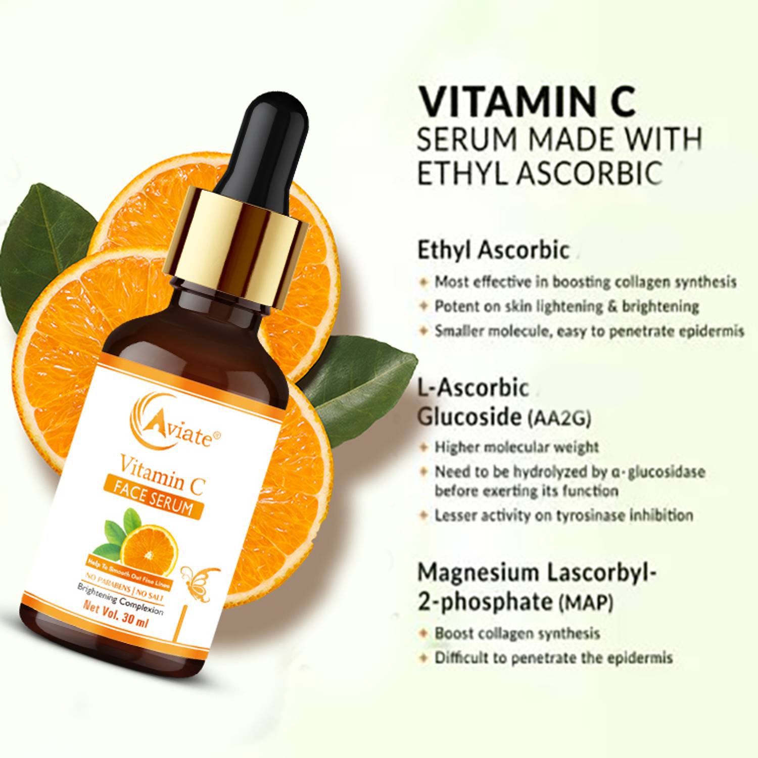 Aviate Organic VITAMIN C-Glow Face Serum |Brightens & Even Skin Tone, Vitamin C,E & B3