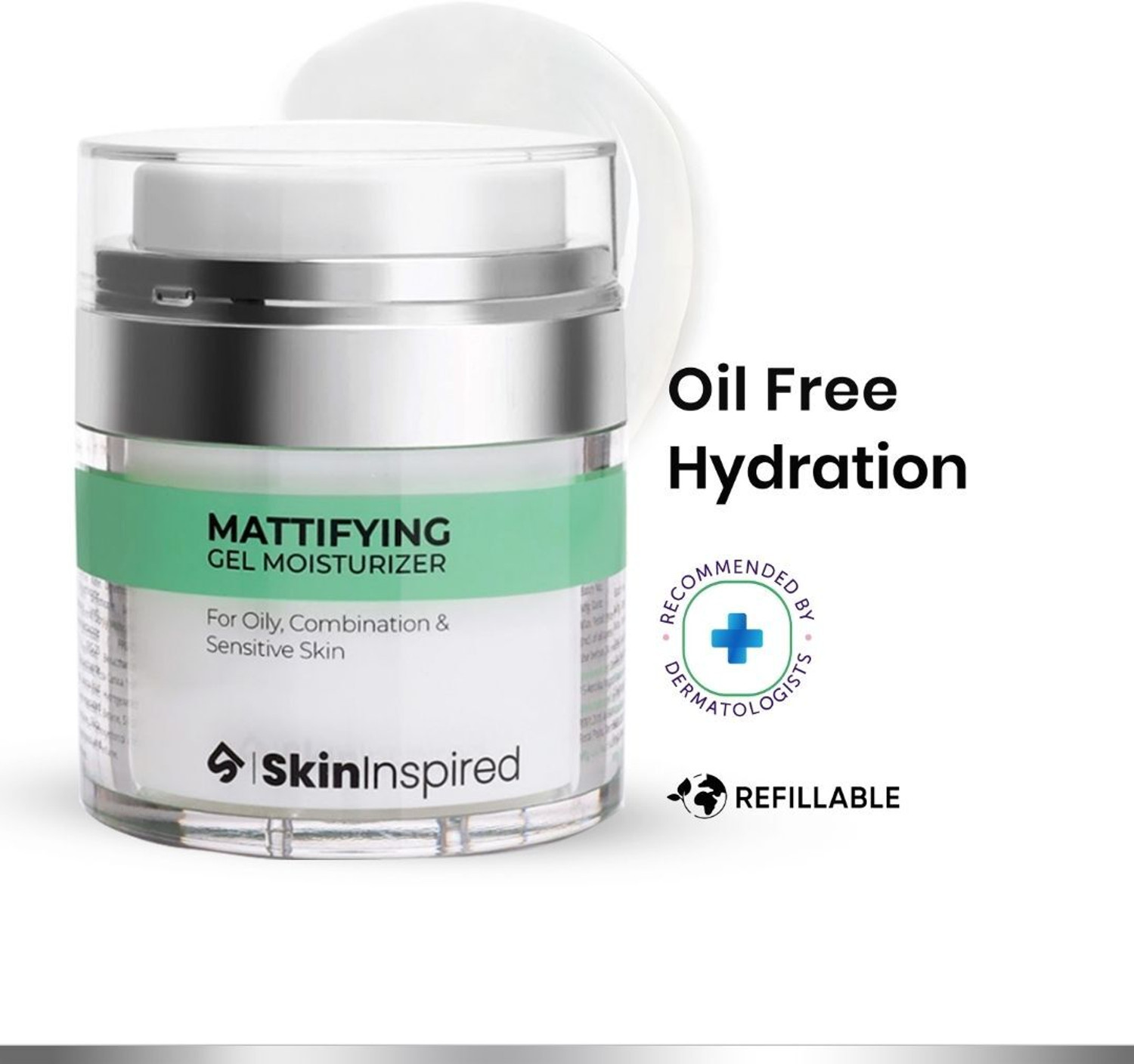 SkinInspired Mattifying Gel Moisturizer for Oily & Combination Skin/Oil Free Gel For