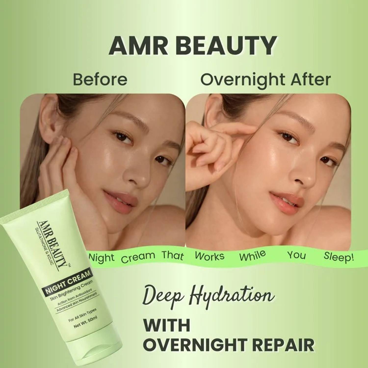 night cream glutathione skincare Wild Organic L-Glutathione Skin Brightening, Anti Ageing Day And Q7 Paris Luminaire AM/PM Multi-Action