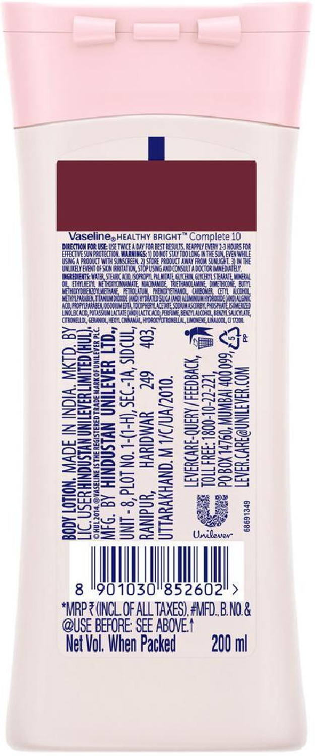 Image of Vaseline Healthy White Complete 10 Body Lotion