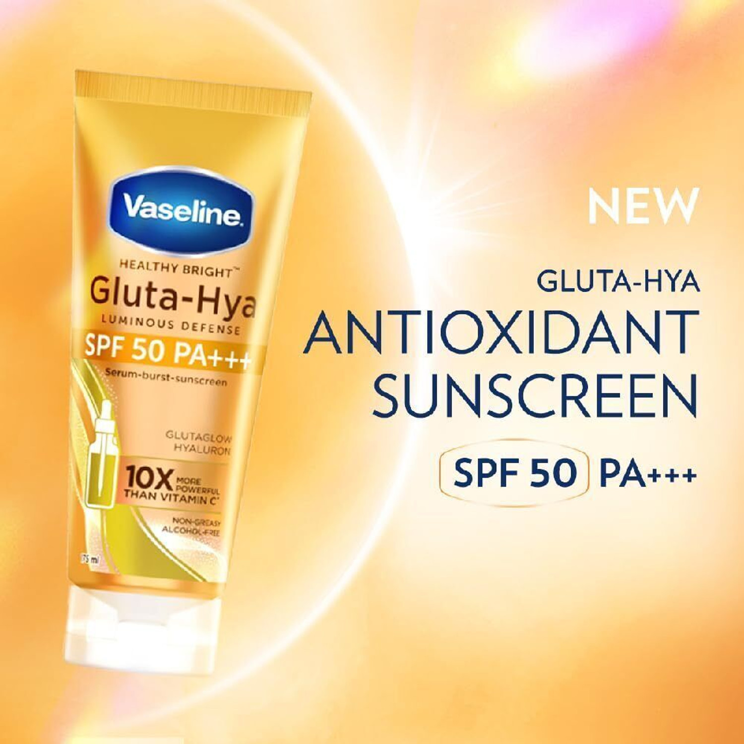 Image of Vaseline GLUTA HYA SPF 50 Brightening Sunscreen Lotion with Hyaluronic Acid