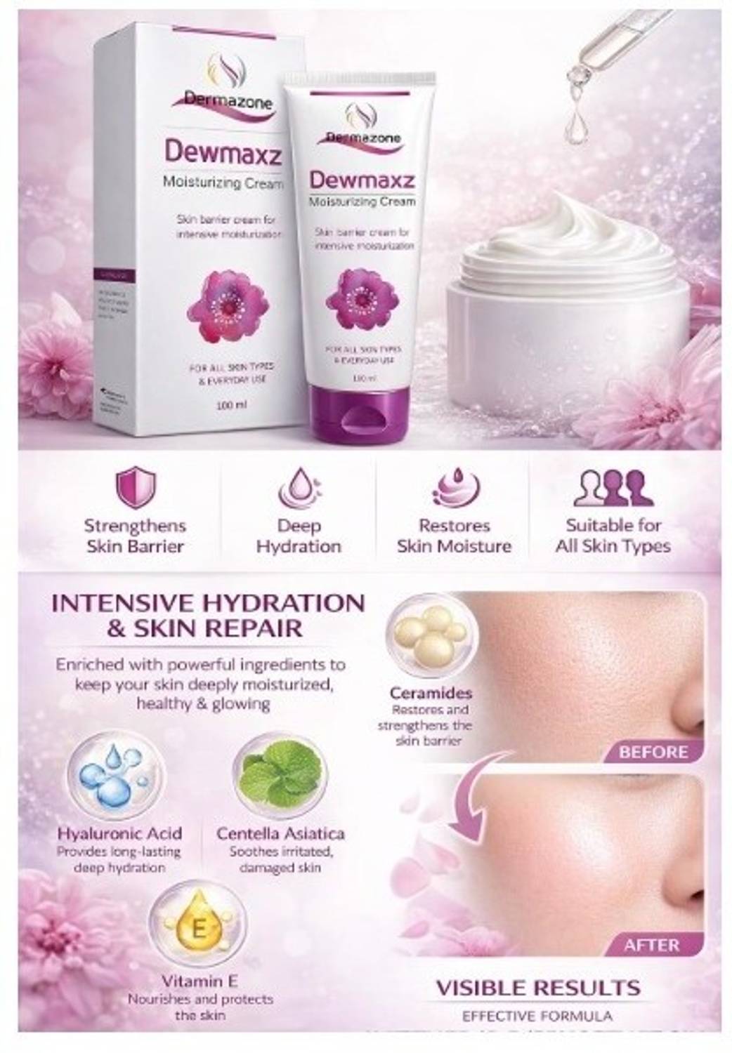 Dewmaxz Moisturising Cream 100ml Pack Of 2 - Price in India, Buy