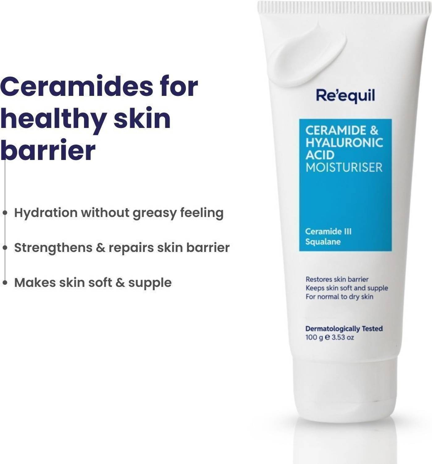 Re'equil Ceramide & Hyaluronic Acid Moisturiser 100g - Image 3
