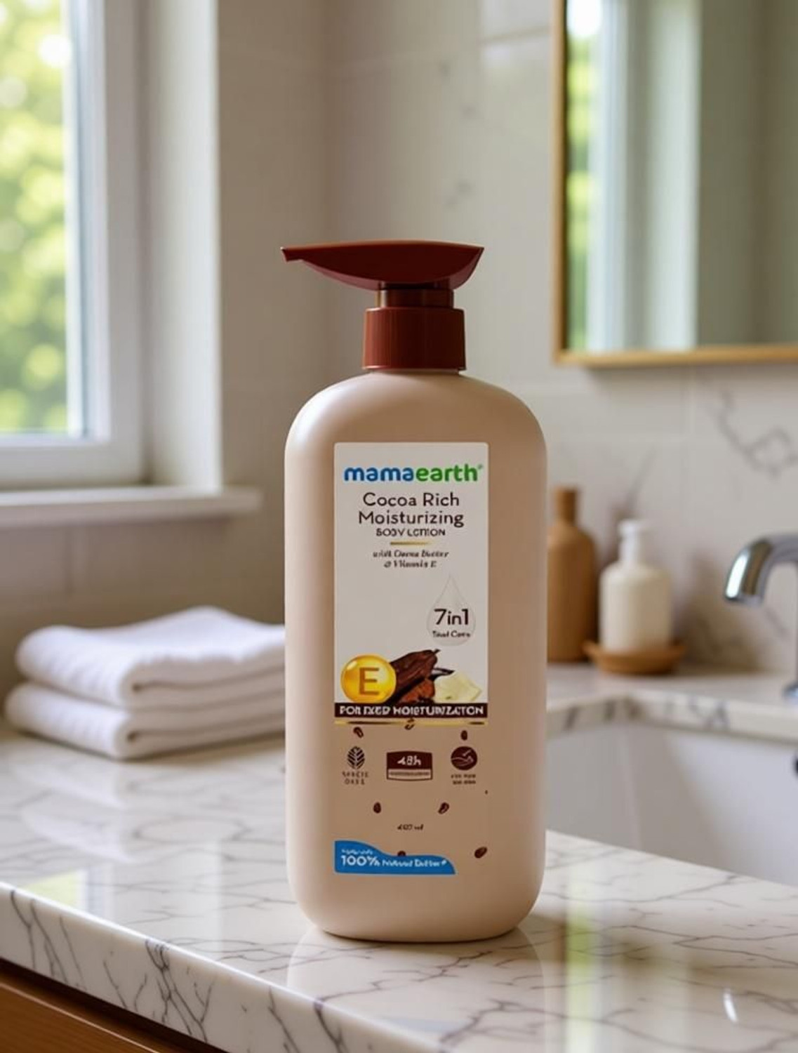 Image of Mamaearth Cocoa Rich Moisturizing Body Lotion with Cocoa Butter & Vitamin E