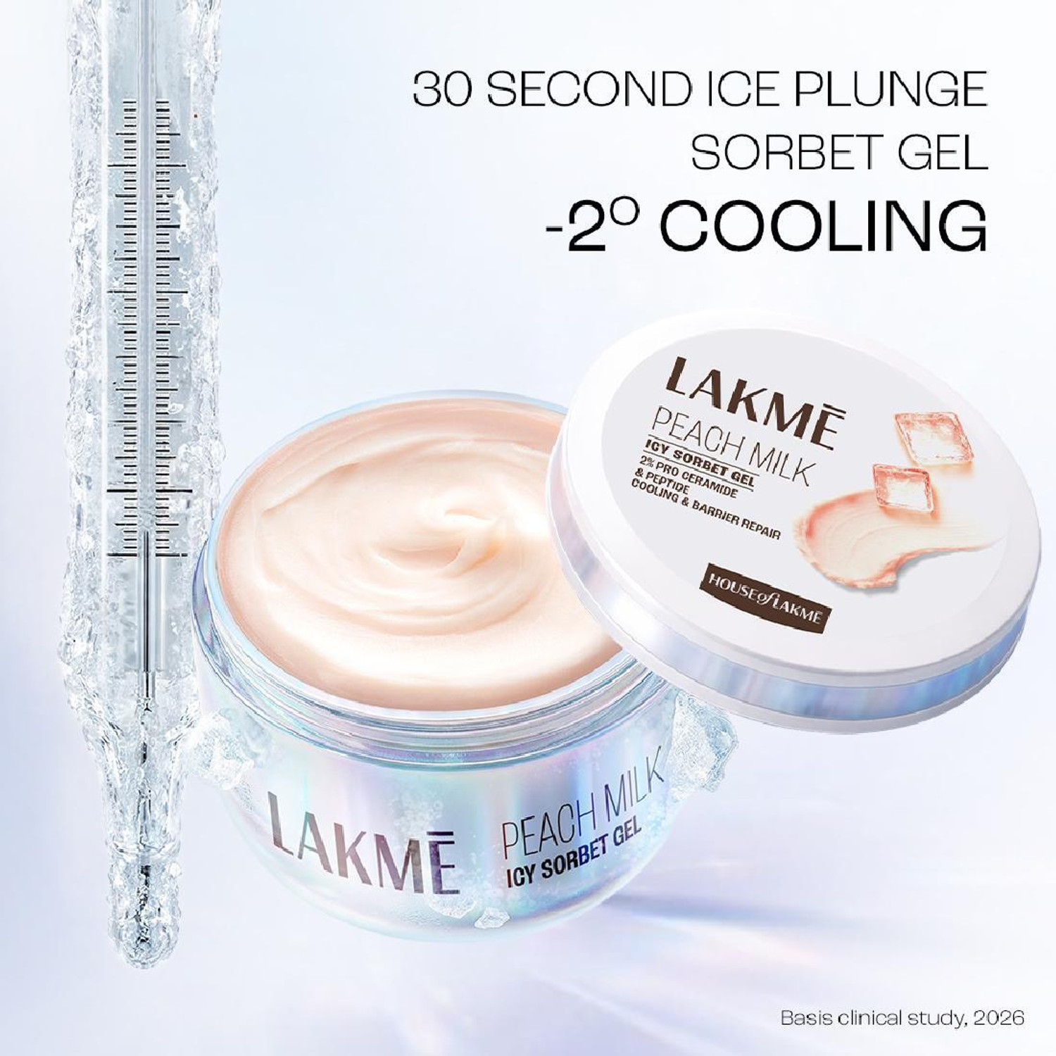Image of Lakme Peach Milk Icy Sorbet Gel: Moisturizer with 2% Pro-Ceramide,Peptide & Pentavitin (200 g)