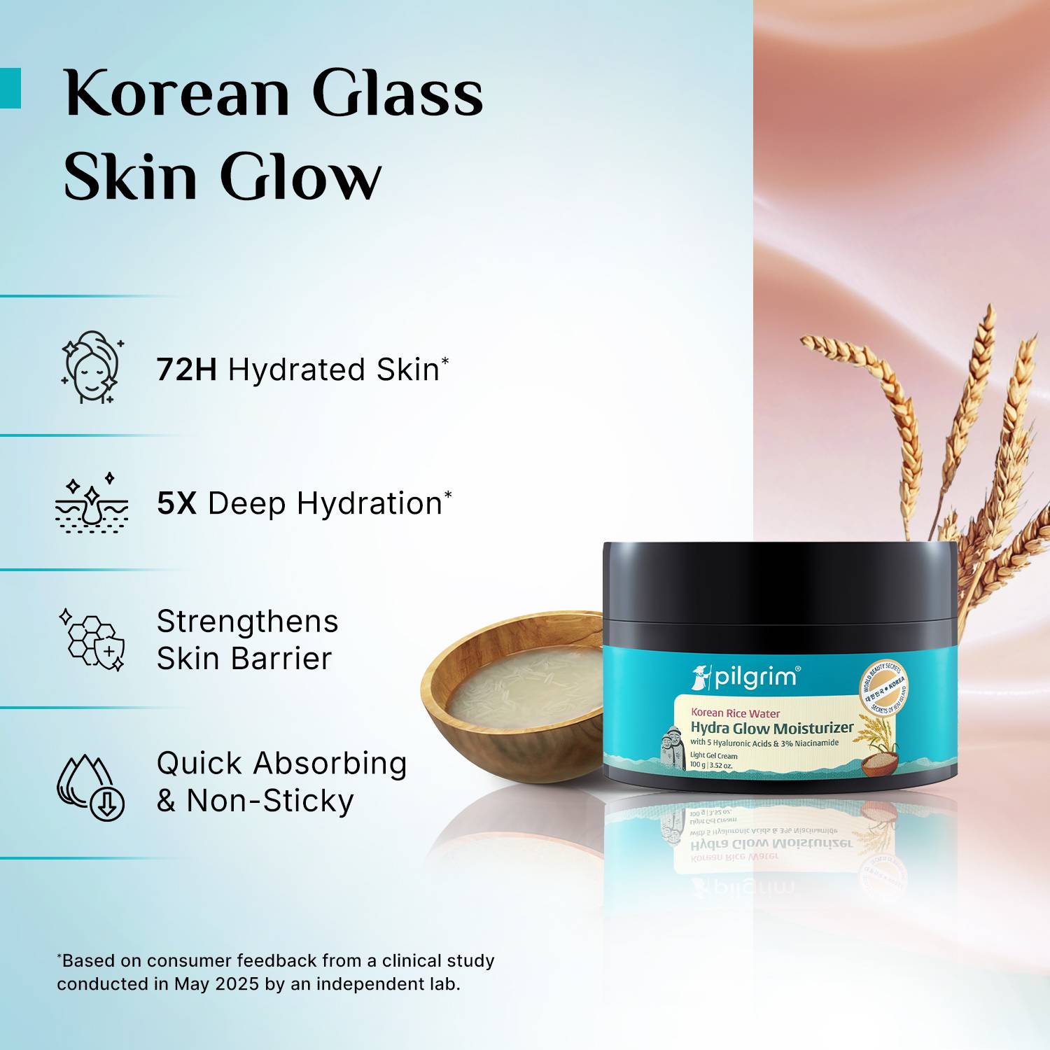 Pilgrim Korean Rice Water Hydra Glow Brightening Moisturizer 50g - Image 4