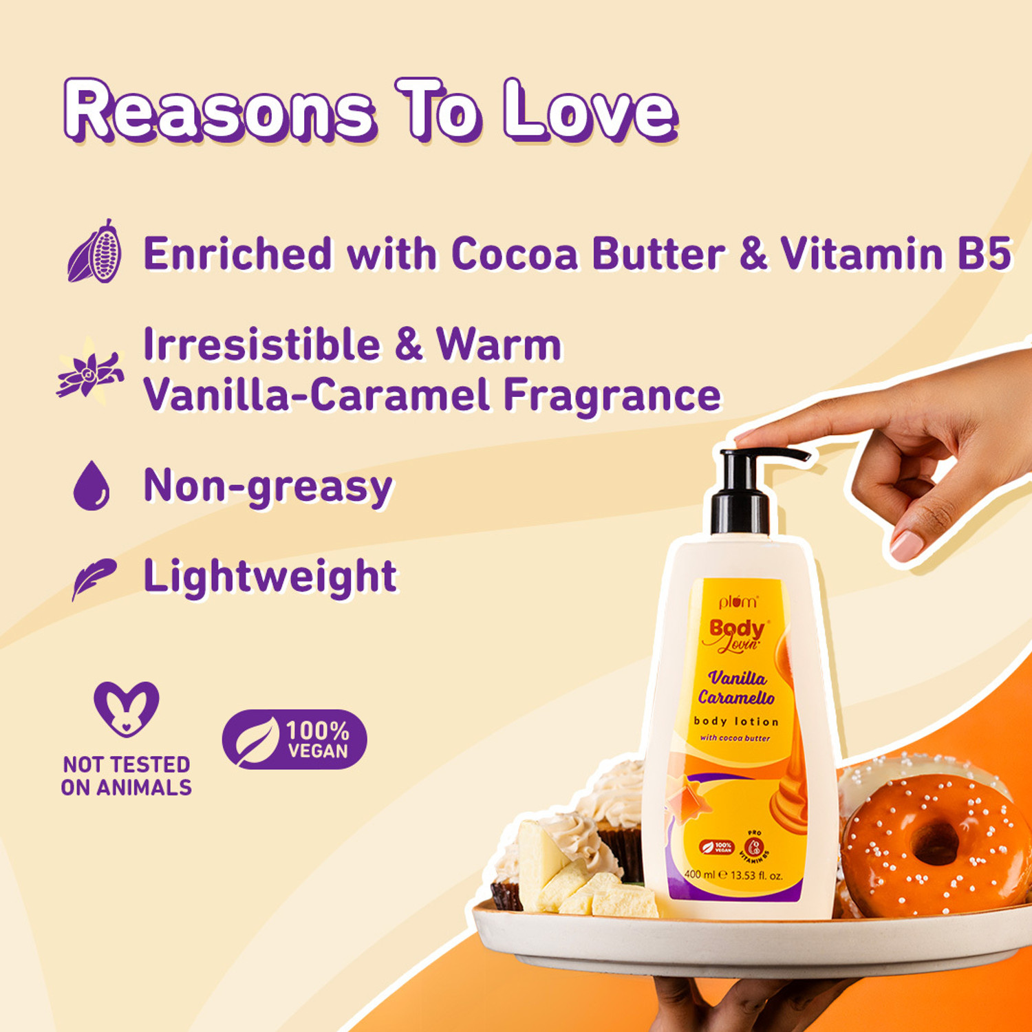 Image of Plum BodyLovin' Intensely Moisturising & Lightweight Body Lotion Duo | Hazelnut & Vanilla Scents 800 ML