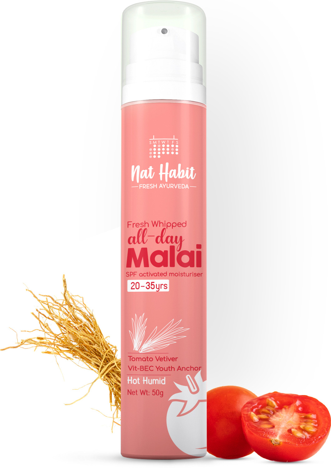 Image of Nat Habit Tomato Vetiver Malai Face Cream With Vitamin C Moisturizer For Summers