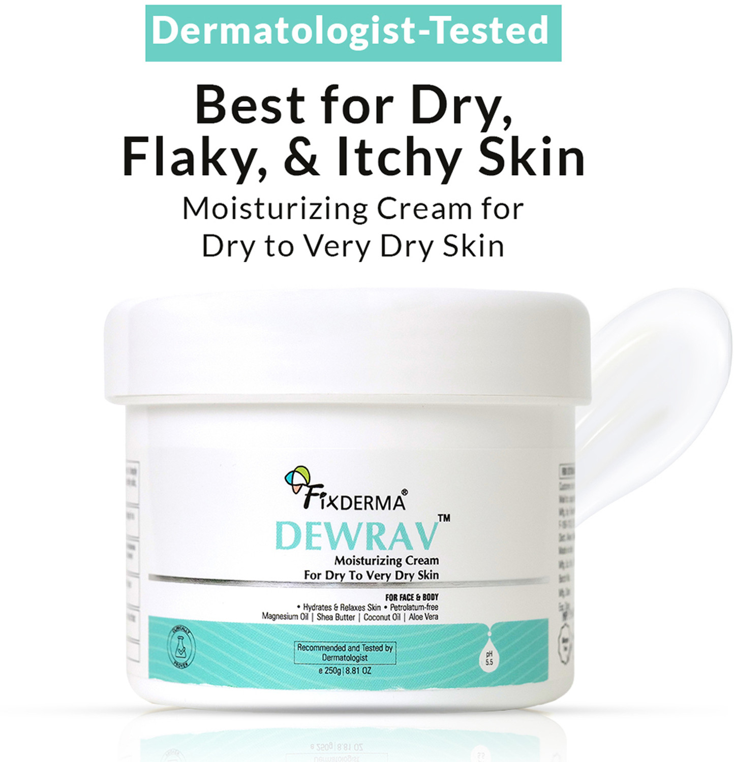 Image of Fixderma Dewrav Moisturizing Cream for Face & Body Deeply Hydrates Dry to Very Dry Skin