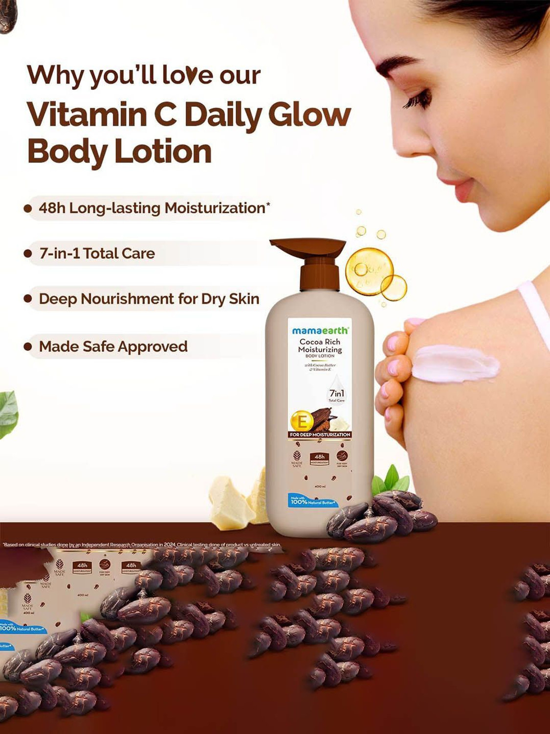 Image of Mamaearth Cocoa Rich Moisturizing Body Lotion with Cocoa Butter & Vitamin E Pack Of 2