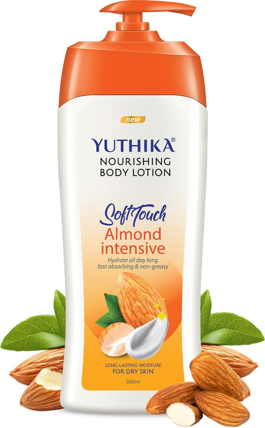 Image of Yuthika Almond Soft Touch Body Lotion For Women & Men, Hydrating, Non-Greasy
