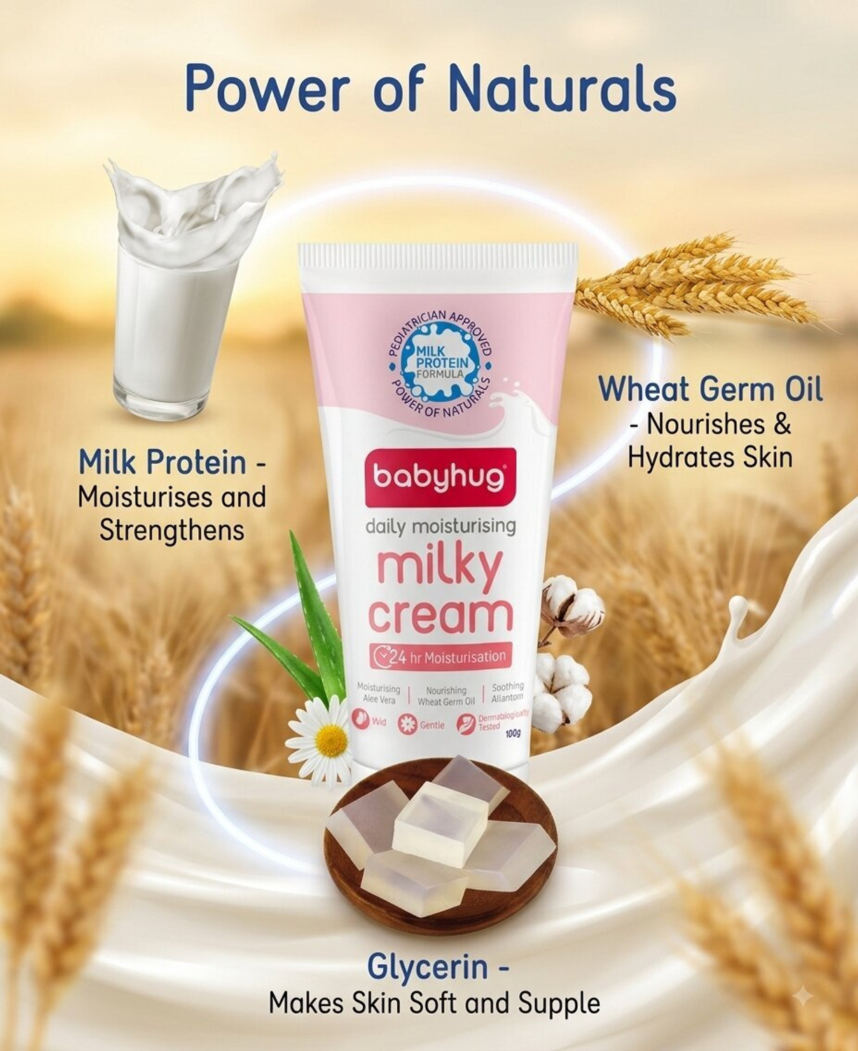 Image of babyhug Daily Moisturising Milky Cream|Deep Nourishment For Baby Skin|24 Hr Care