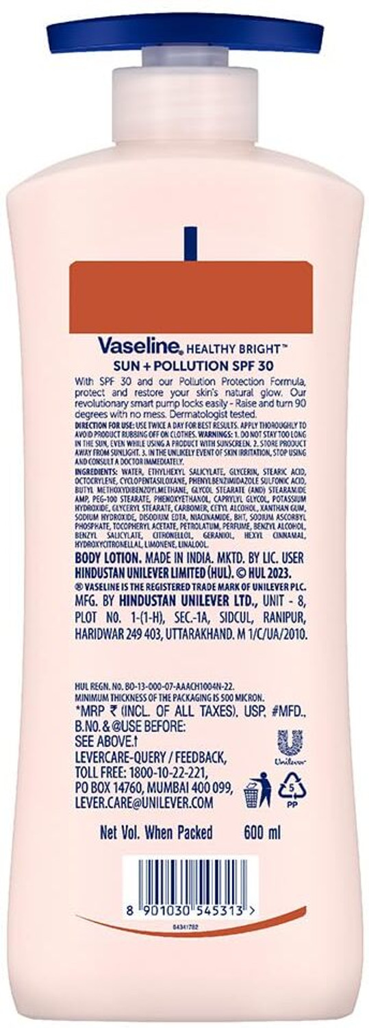 Image of Vaseline Sun Protect SPF 30 Body Lotion Reduces Tan Lines, UVA + UVB PA+++ Sun Protection