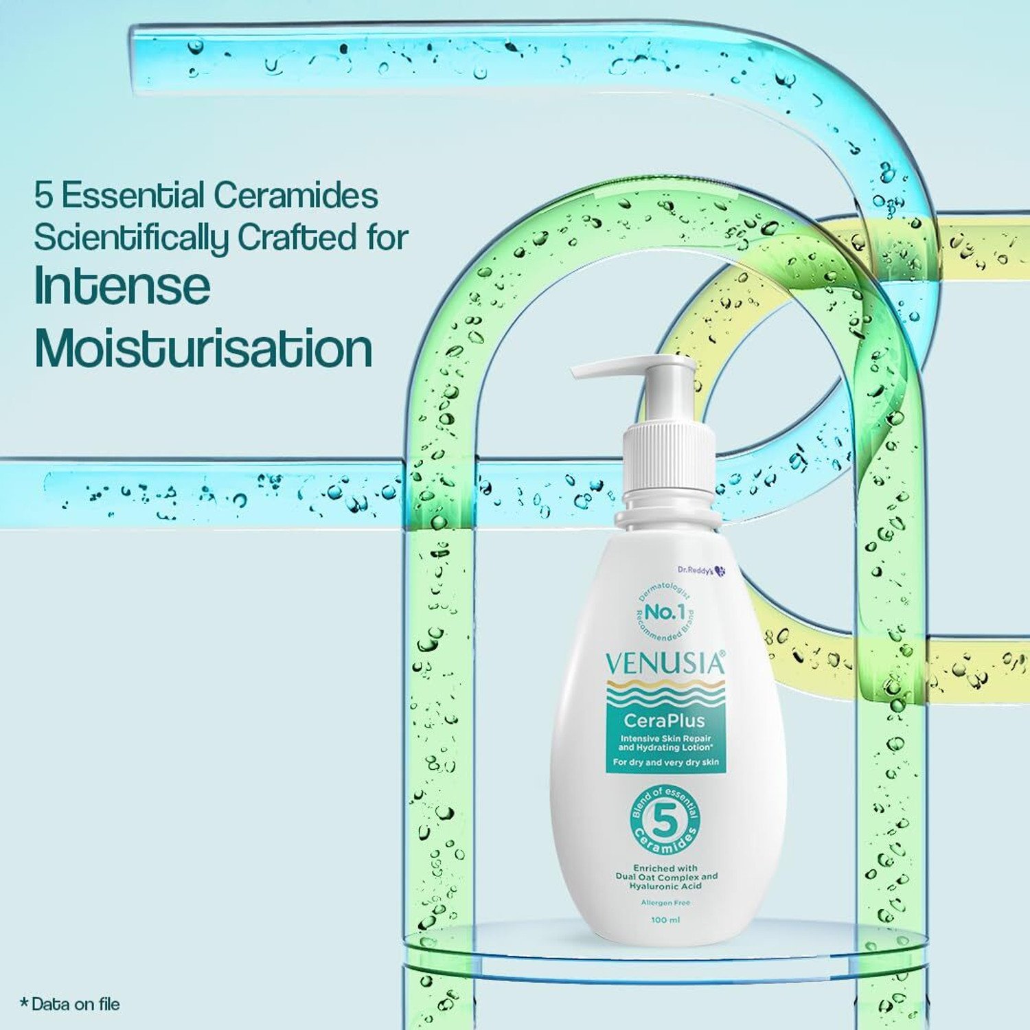 Image of Dr. Reddy's Venusia Ceraplus Lotion for Dry Skin 5 Essential Ceramides