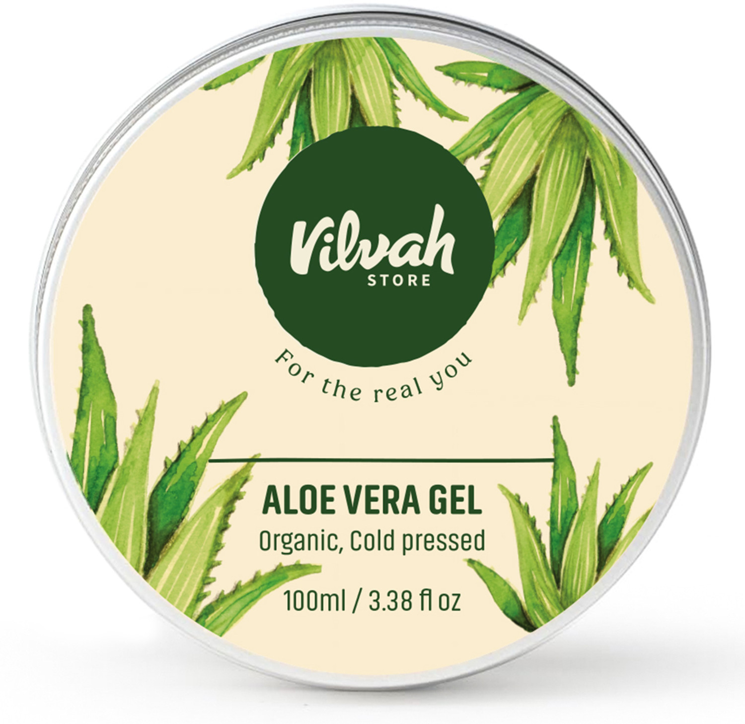 Image of Vilvah Store Vilvah Aloe Vera Gel with Vitamin E and No Paraben