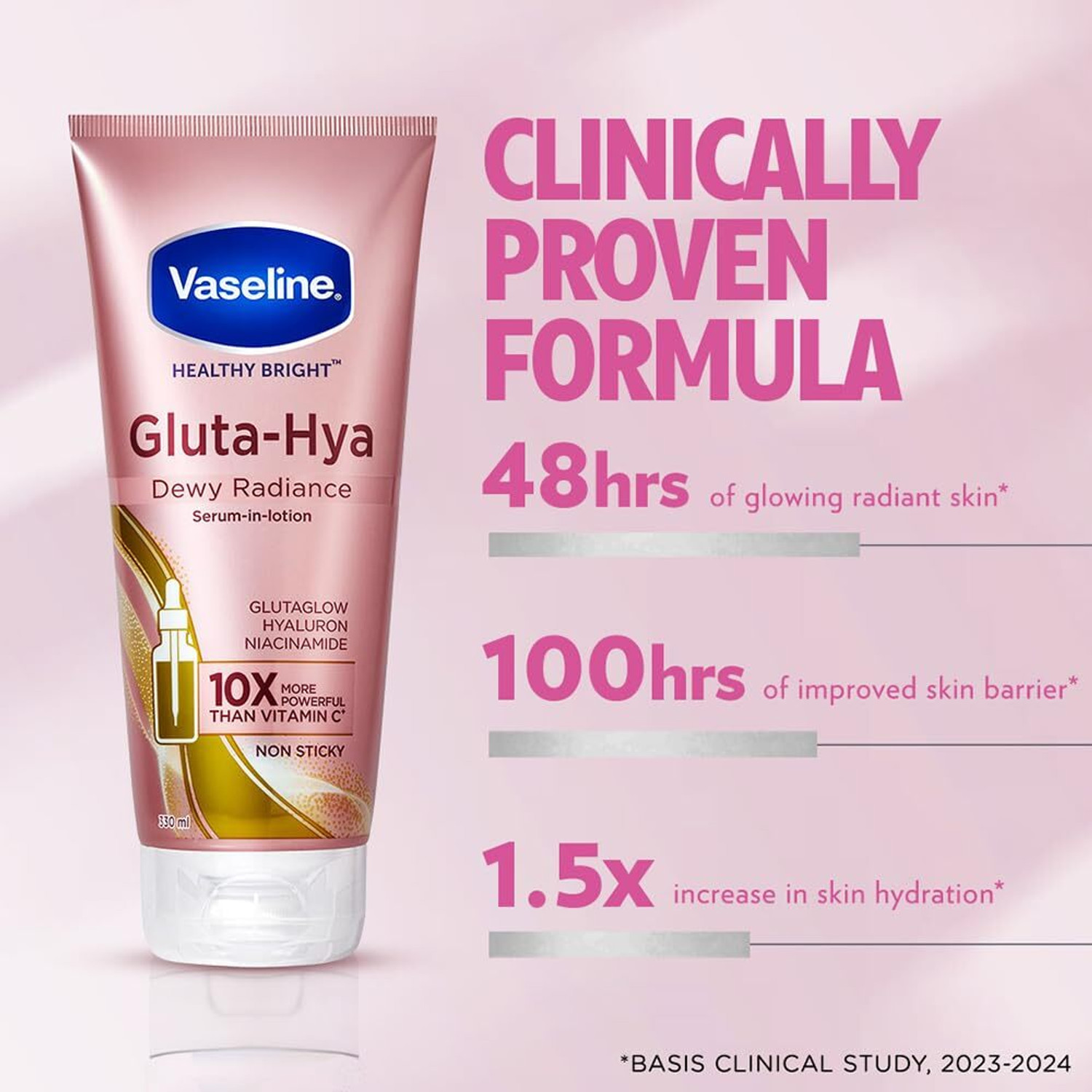 Image of Vaseline Healthy Bright Gluta -Hya Dewy Radiance Serum in lotion 200 ml (200 ml)