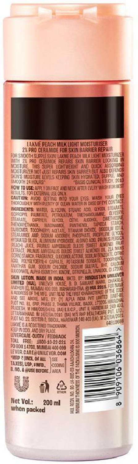Lakmé Peach Pro Ceramide Moisturizer 200g - Image 3