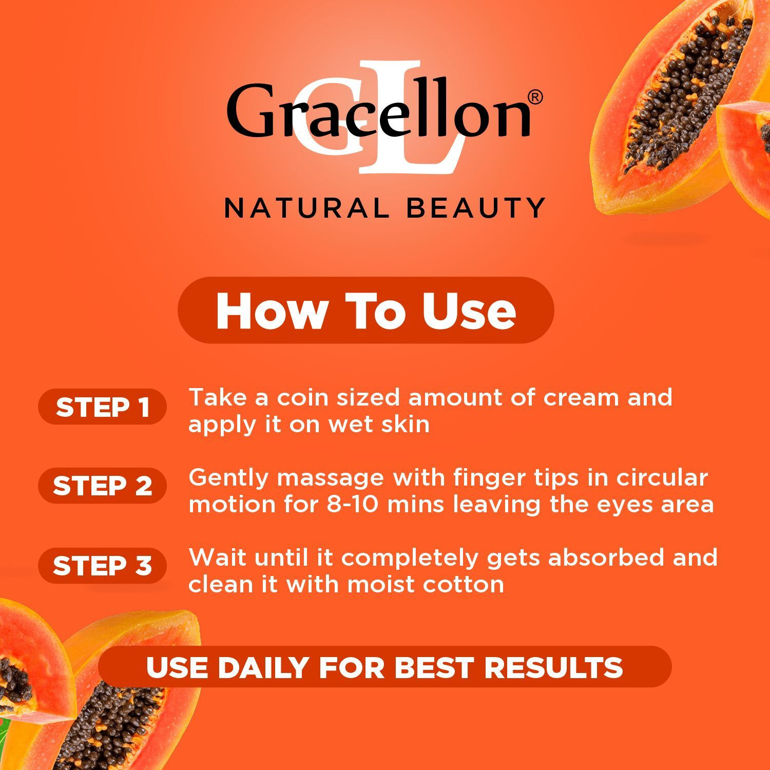 Image of Gracellon Papaya Fresh Face & Body Massage Cream |Controls Acne | Fairer Comlexion