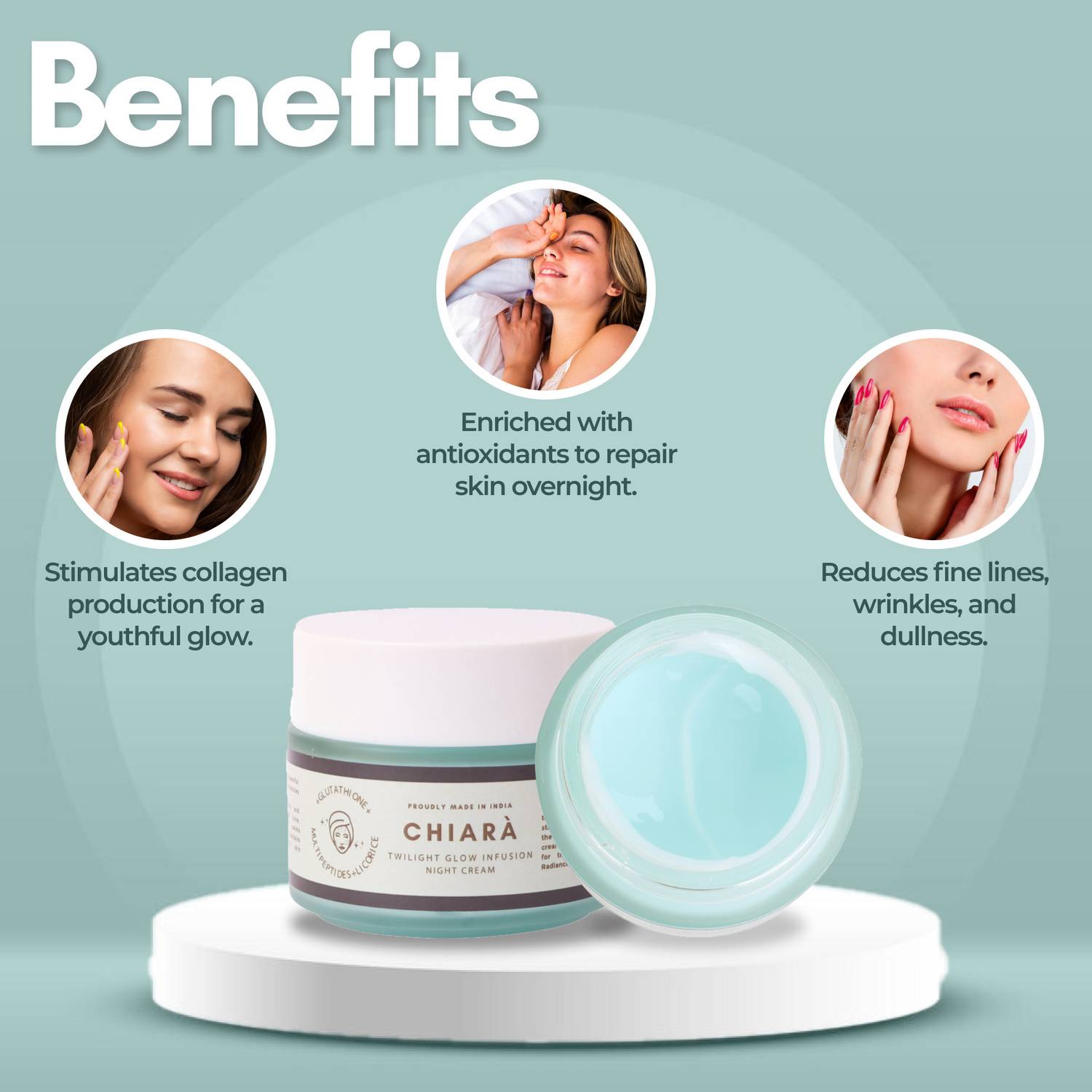 Chiara Twilight Glow Infusion Night Cream| Glutathione, Peptides &  Hyaluronic Acid