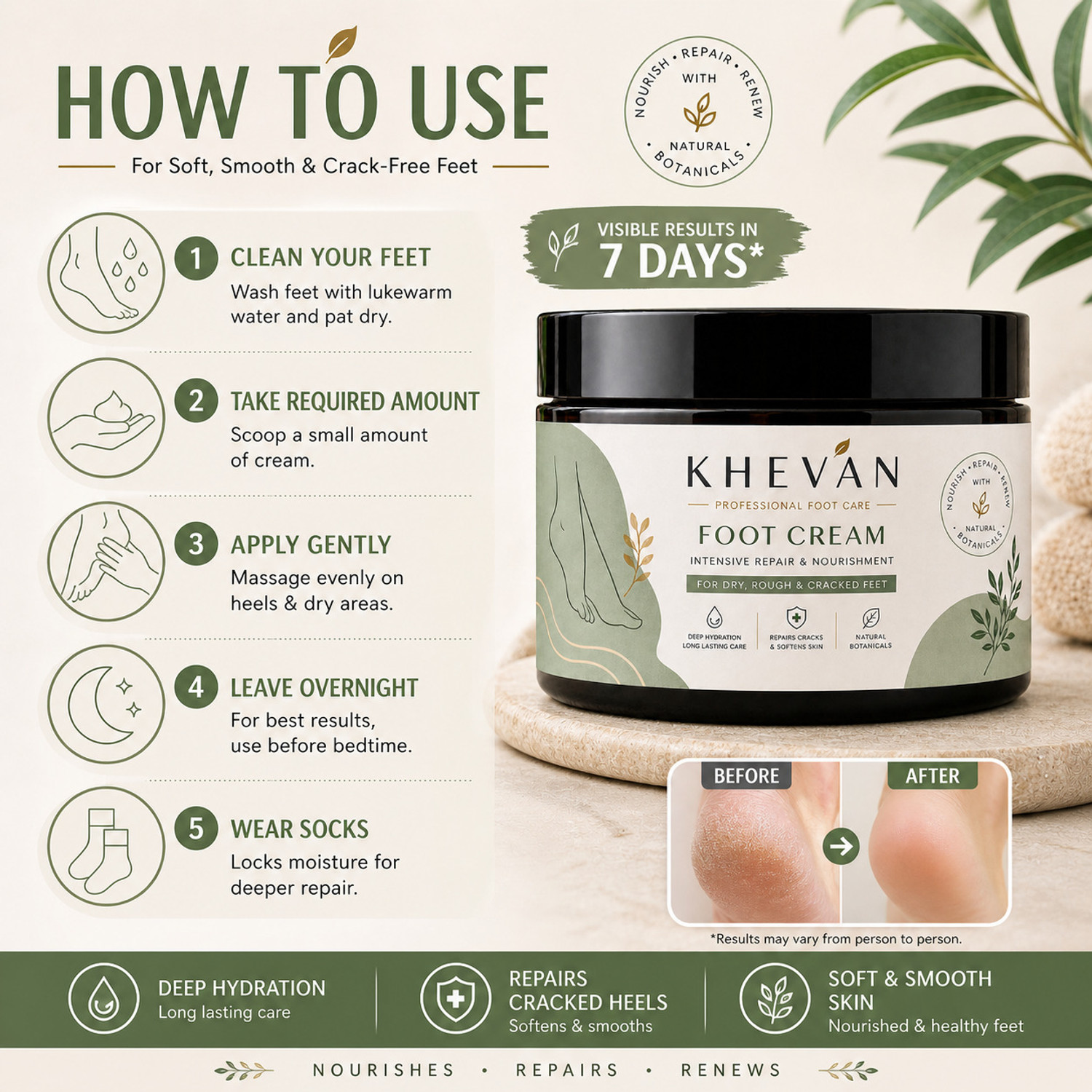 Image of Khevan Crack Heel Repair Cream | Removes Dry Skin | Deep Hydration Foot Care woman