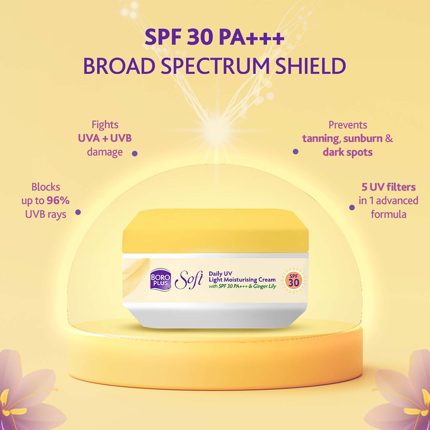 Image of BOROPLUS Soft Daily UV Cream SPF 30 PA+++ with Ginger Lily for sun & moisture care
