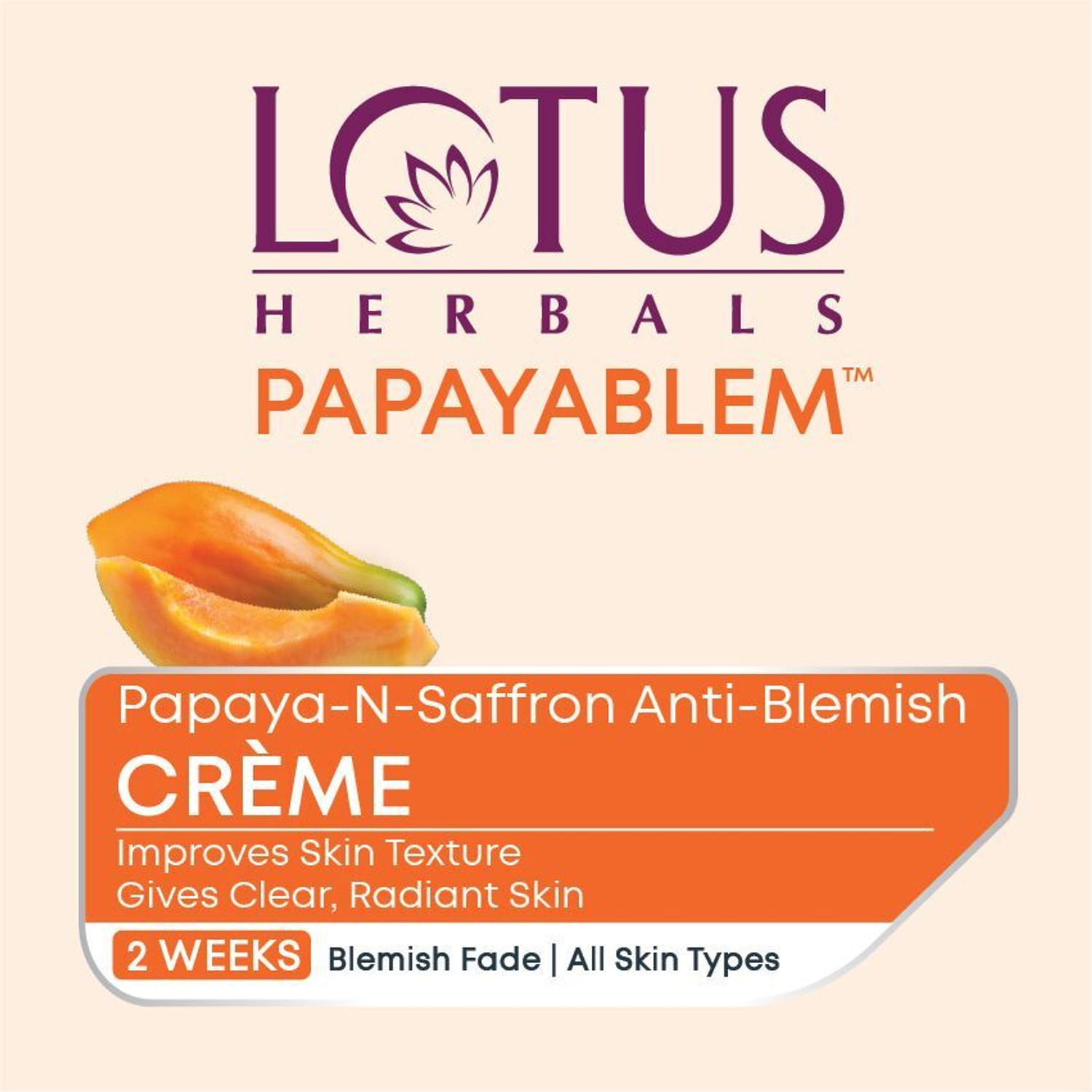 Image of LOTUS HERBALS Papayablem Papaya-N-Saffron Anti-Blemish Cream