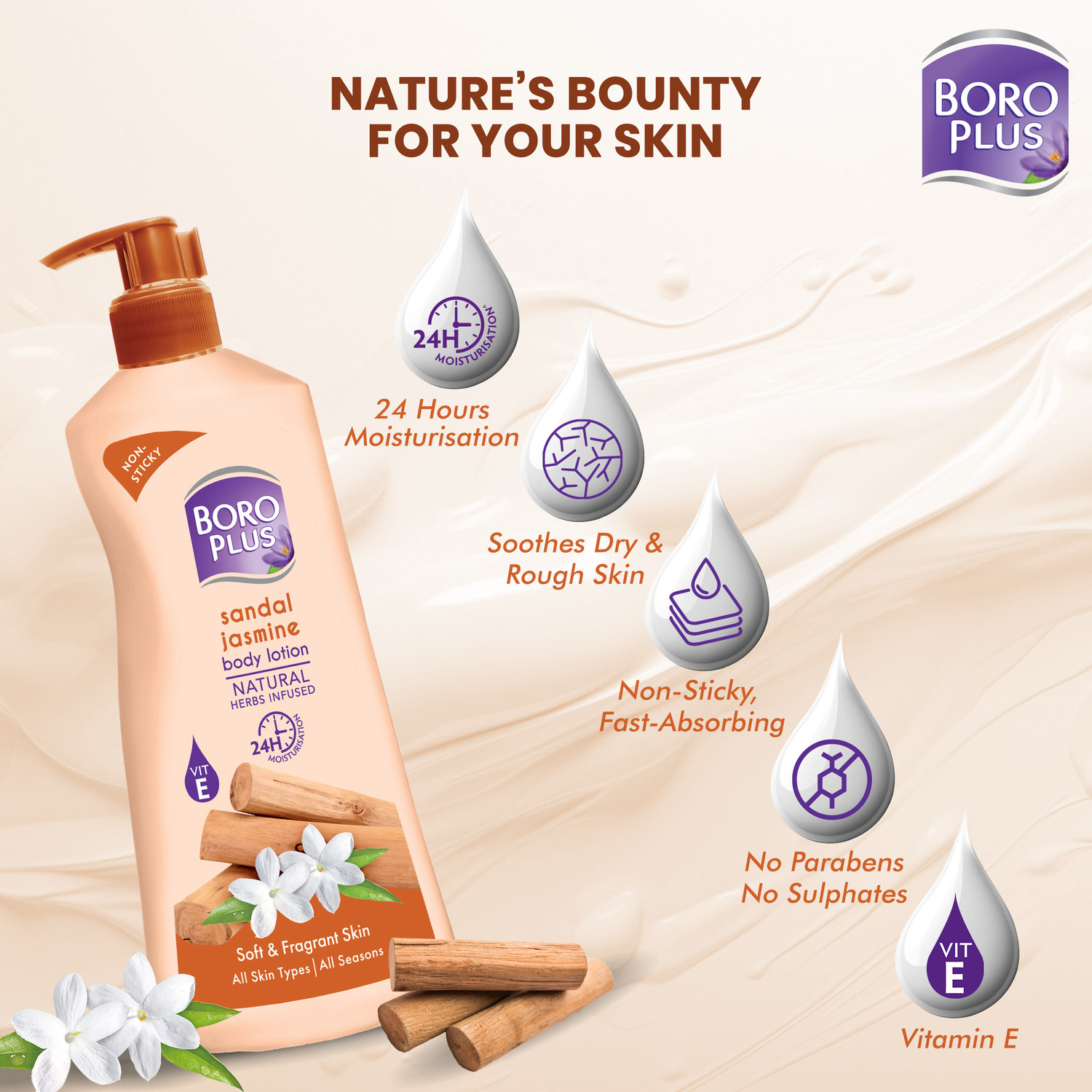 Image of BOROPLUS Sandal & Jasmine Body Lotion