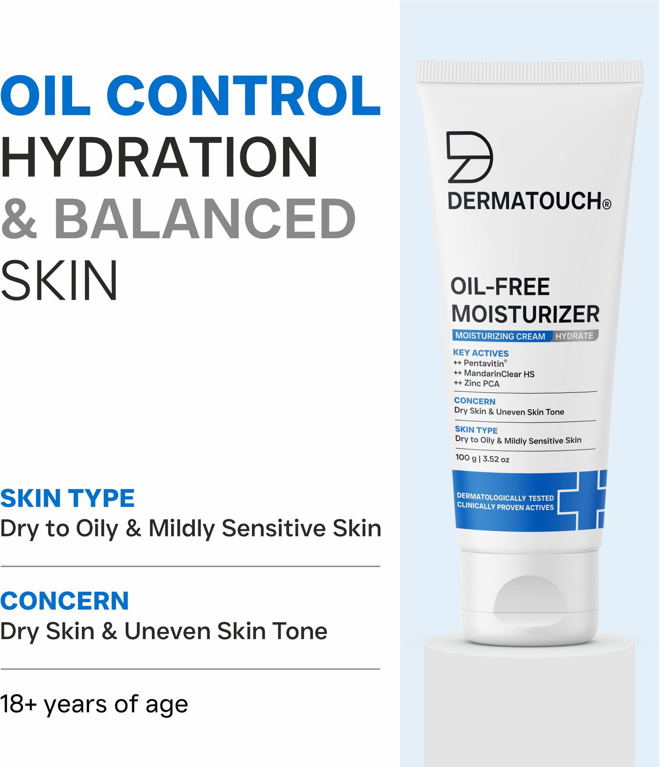 Image of Dermatouch Oil-Free Moisturiser Lightweight Hydration | Non-Greasy Daily Moisture Care |