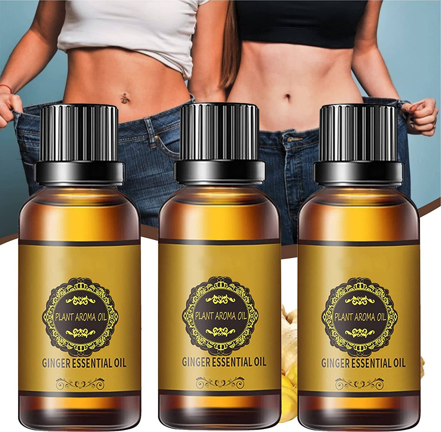 Barbers Crew Belly Drainage Ginger Essential Oil , Slimming Tummy Ginger Oil-30ml-3-Bottle- Men & Women