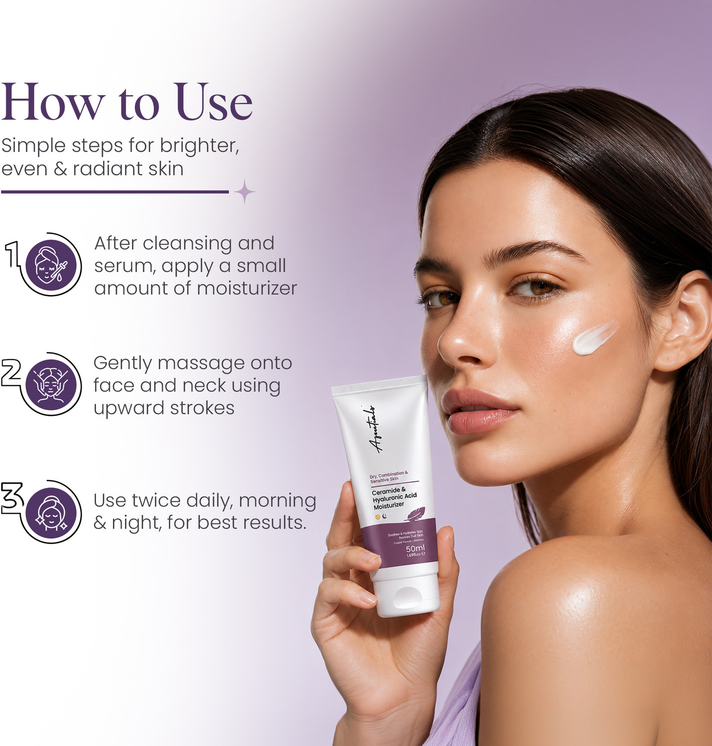 Image of Azentials Ceramide & Hyaluronic Acid Cream for Intense & Long-Lasting Hydration� (50 ml)